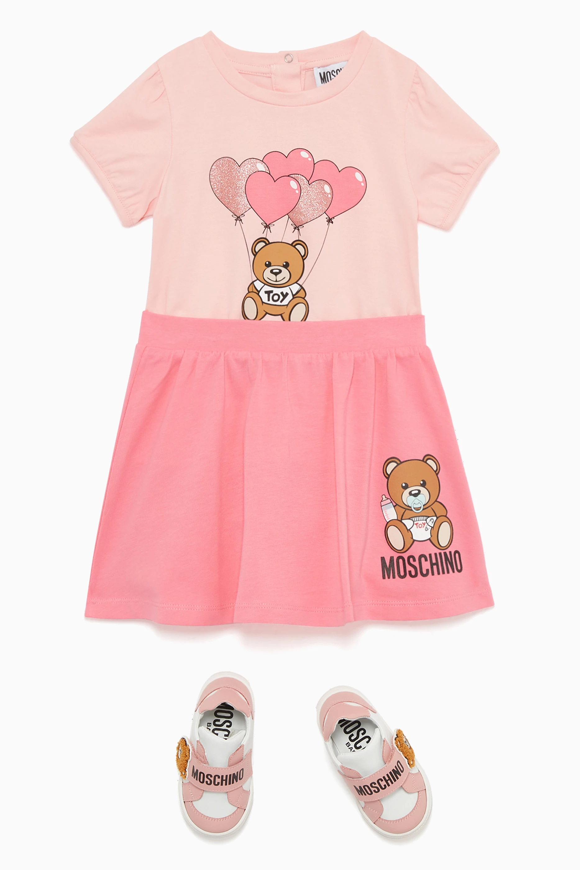 Buy Moschino Pink Baby Bear Cotton Skirt For Baby Girls Online Ounass UAE