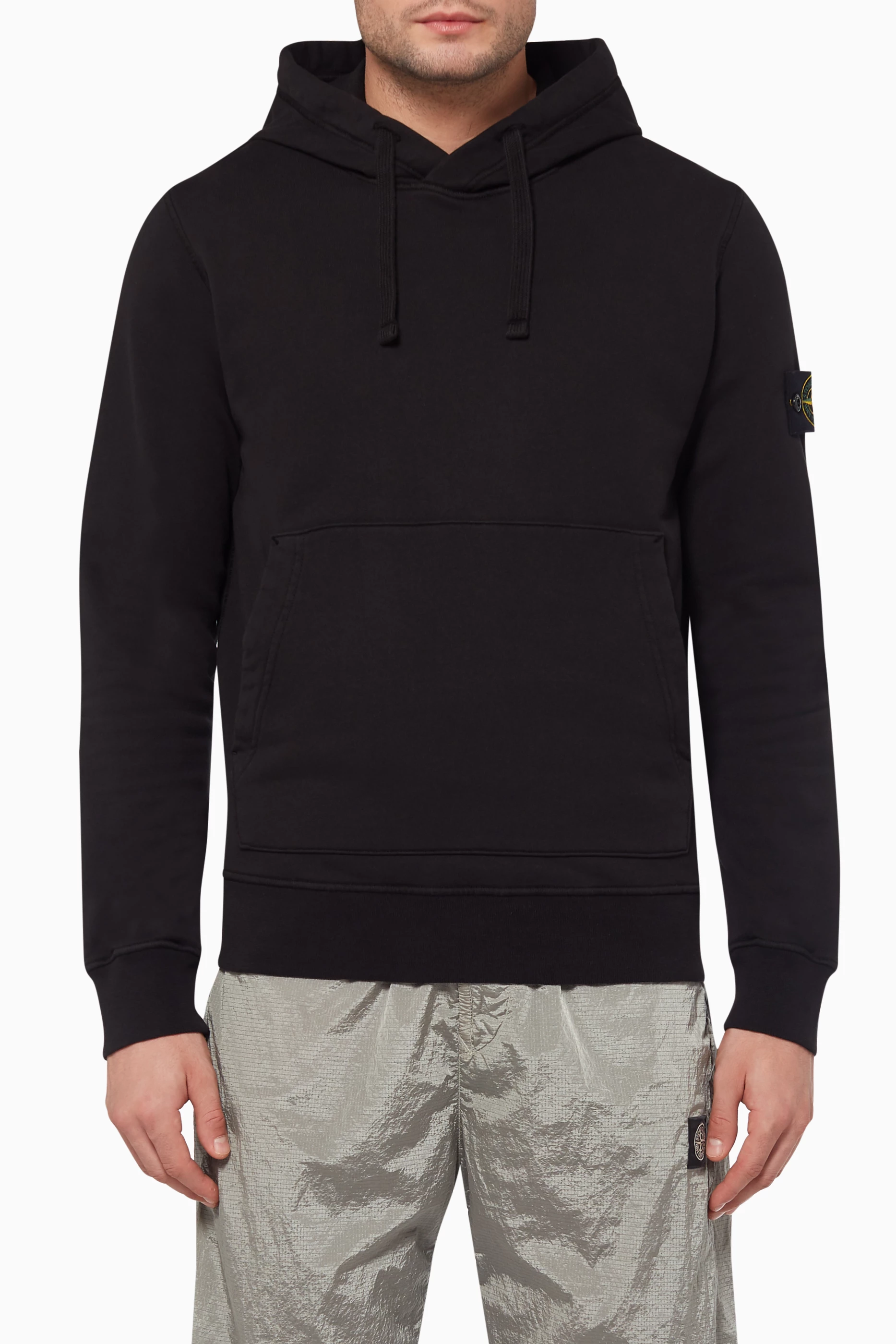 Stone island logo patch hoodie outlet