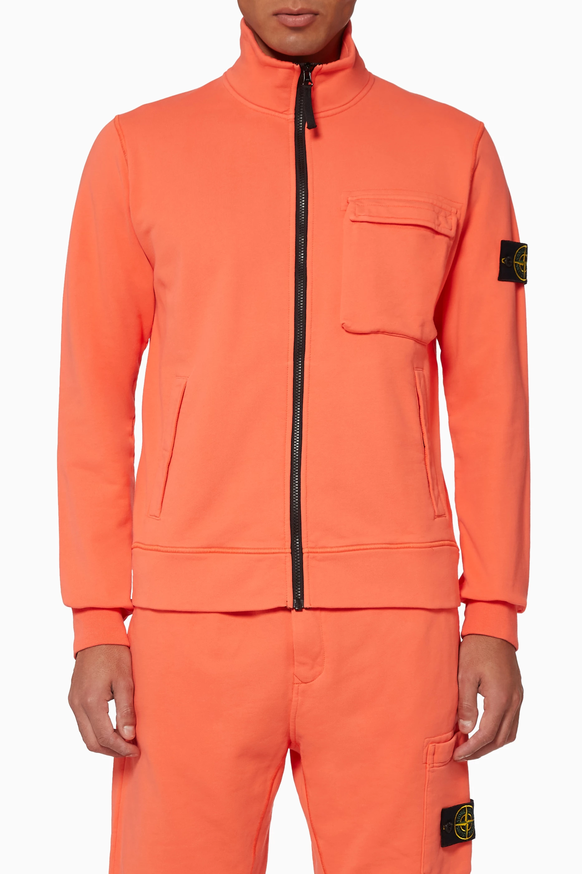Orange stone island tracksuit online