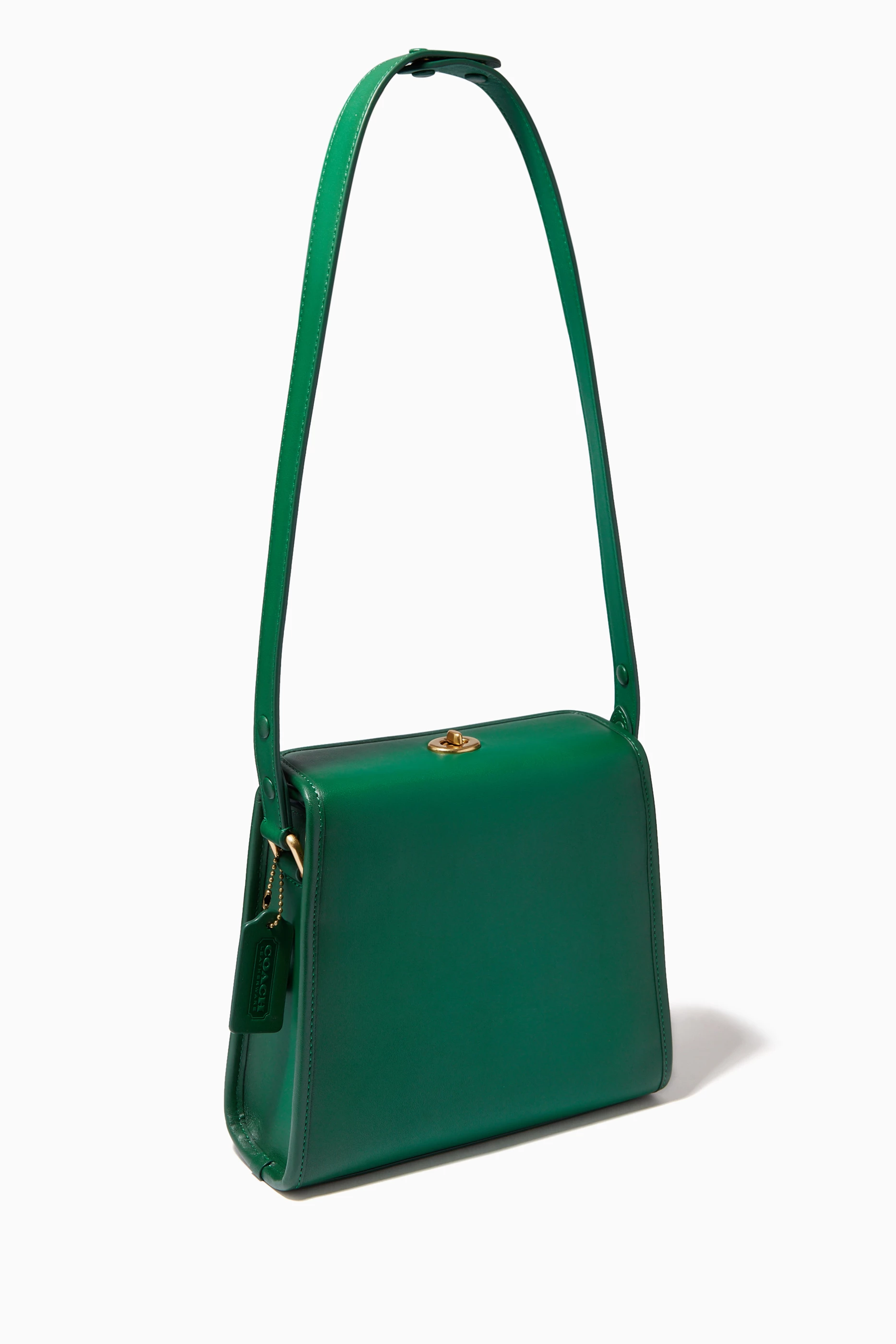 Buy Coach Green Turnlock Shoulder Bag in Leather For Women Online Ounass UAE