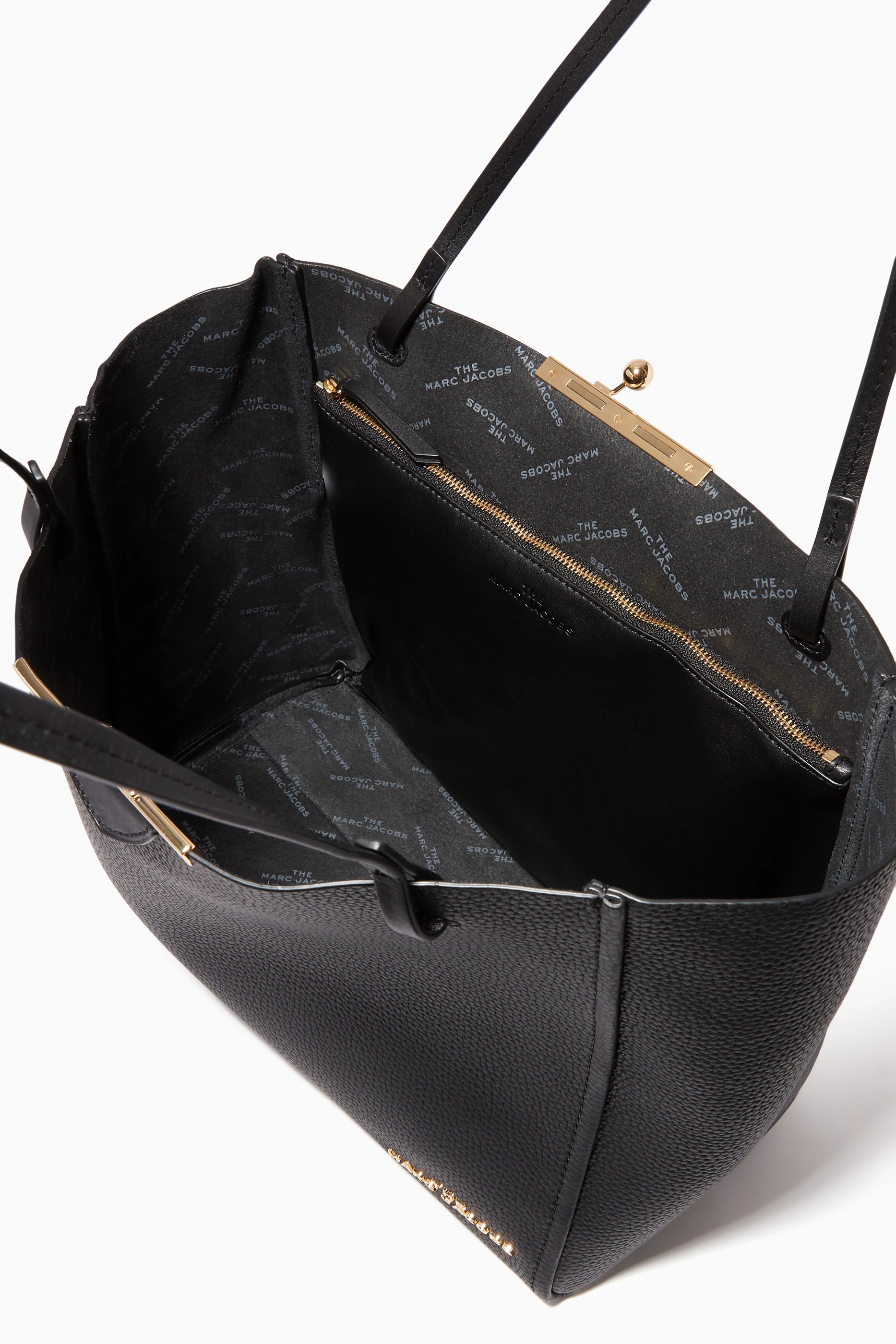 Buy Marc Jacobs Black Kiss Lock Leather Tote Bag For Women Online Ounass UAE