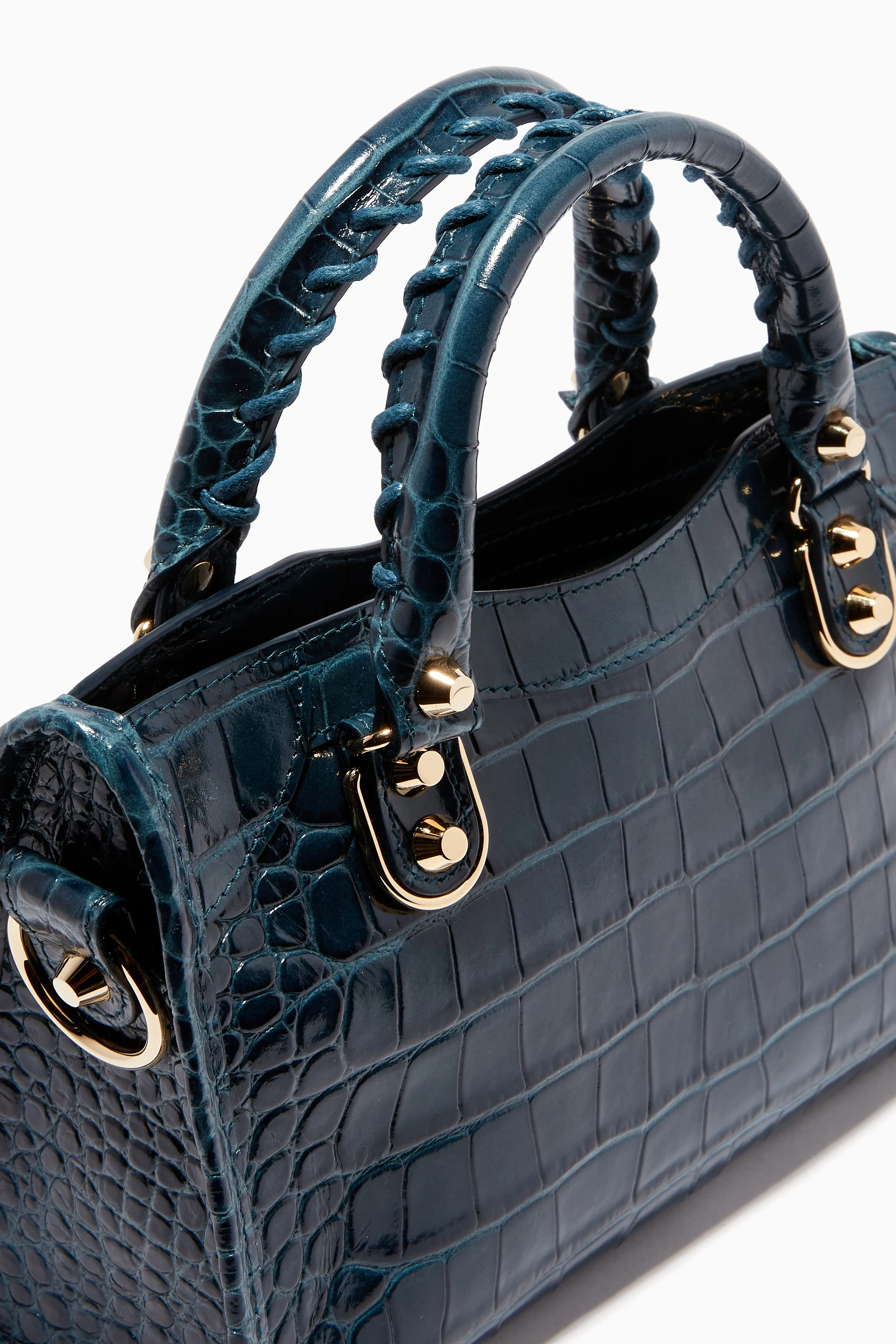 Buy Balenciaga Blue Mini Metallic Edge Shoulder Bag in Shiny