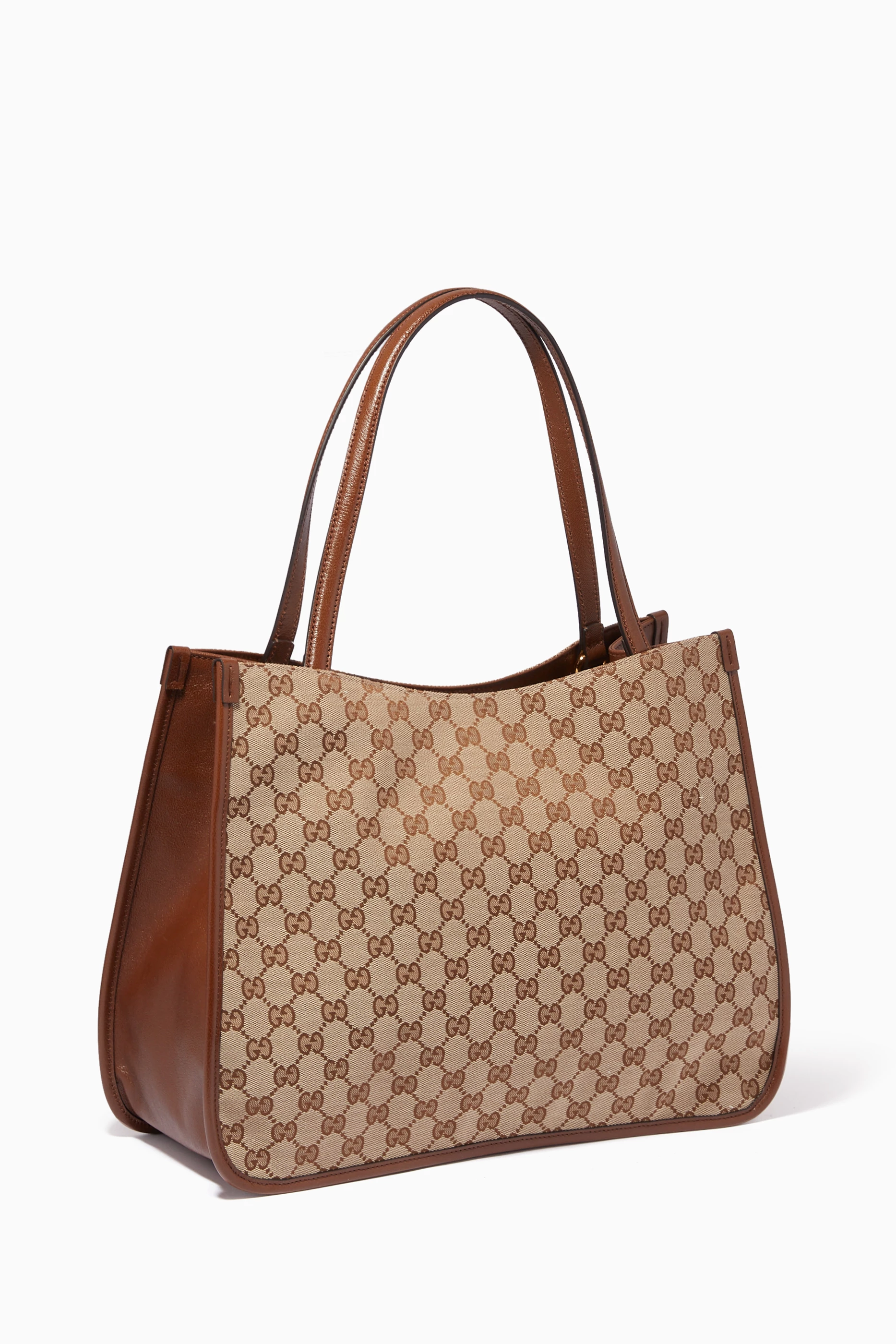 Buy Gucci Neutral Gucci Horsebit 1955 Medium Tote Bag in Original GG Canvas For Women Online Ounass UAE