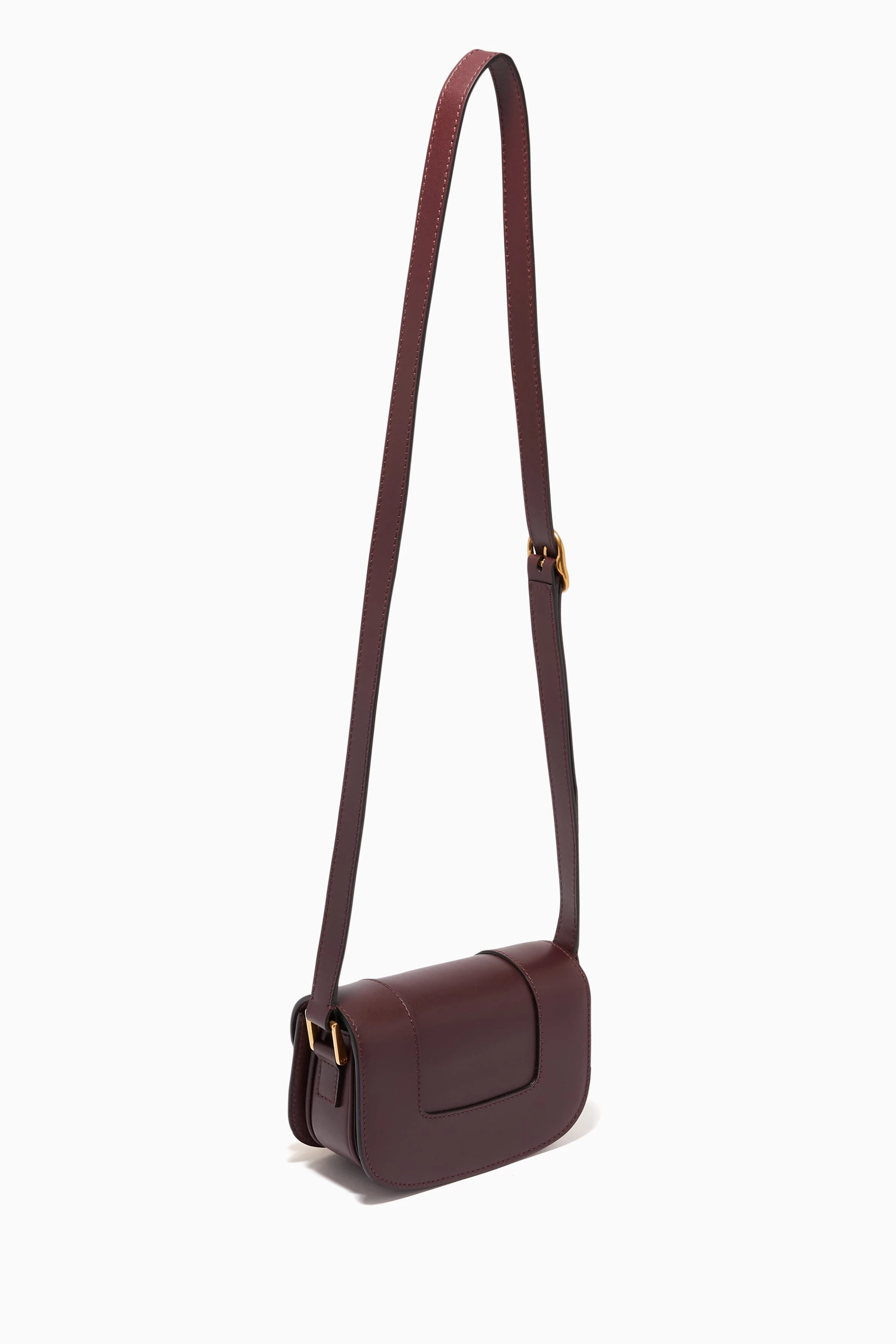 Buy Valentino Garavani Burgundy Valentino Garavani Supervee Small Crossbody Bag in Calfskin For Women Online Ounass UAE