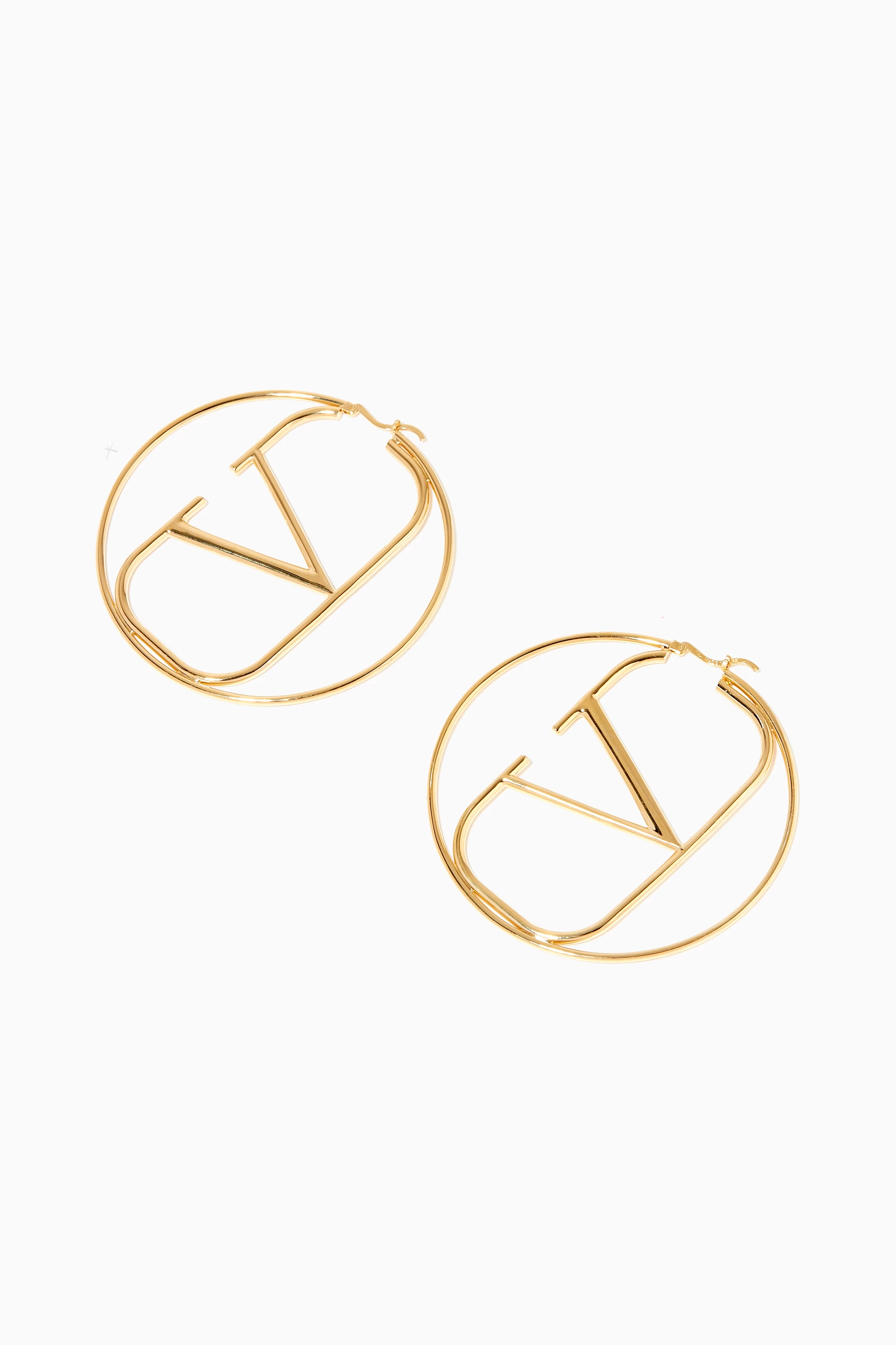 アクセサリー Valentino Garavani Gold V-logo Hoop VALENTINO GARAVANI VLOGO gold-tone earrings | NET-A-PORTER