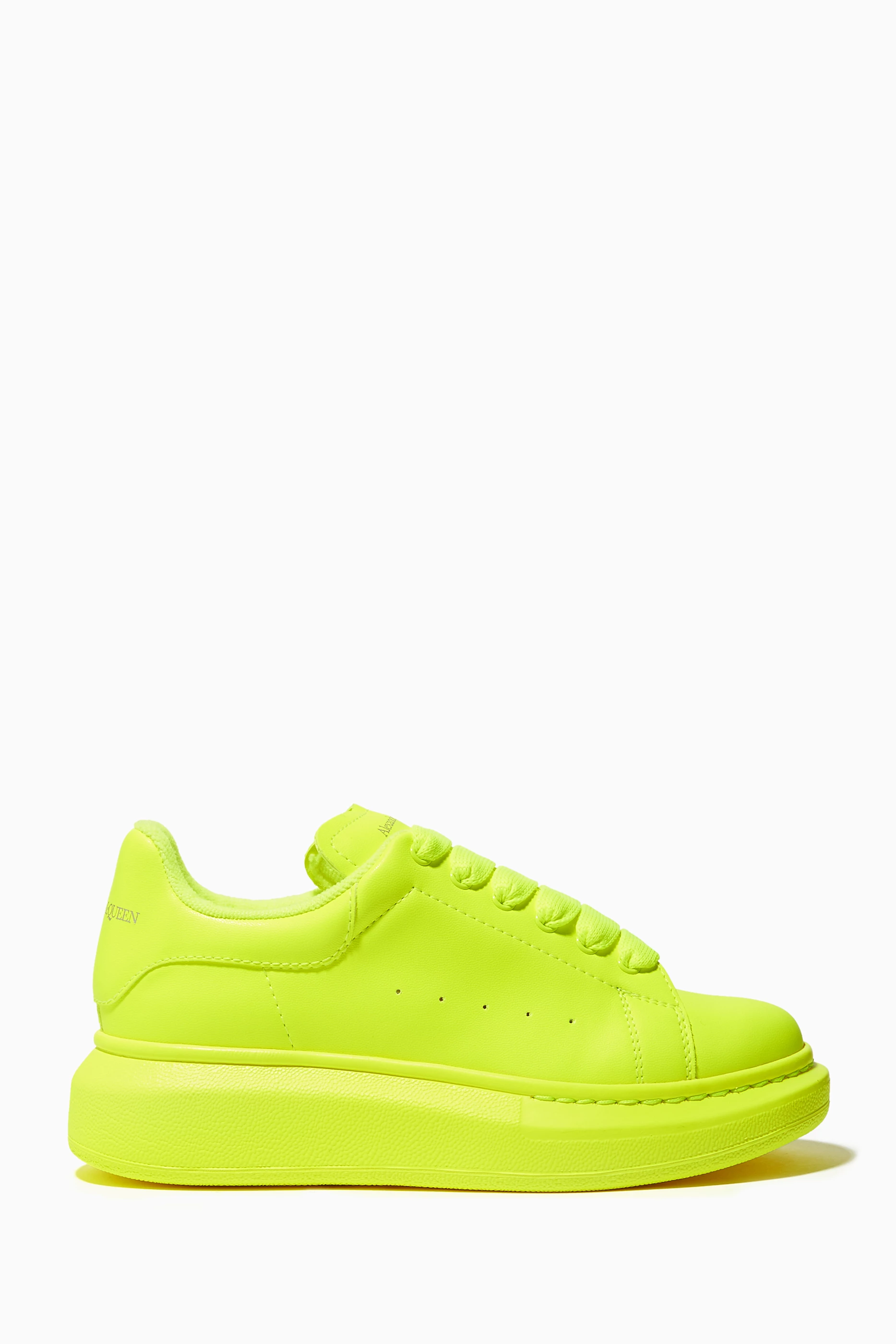 Buy Alexander McQueen Yellow Oversized Neon Sneakers For Kids Online Ounass UAE