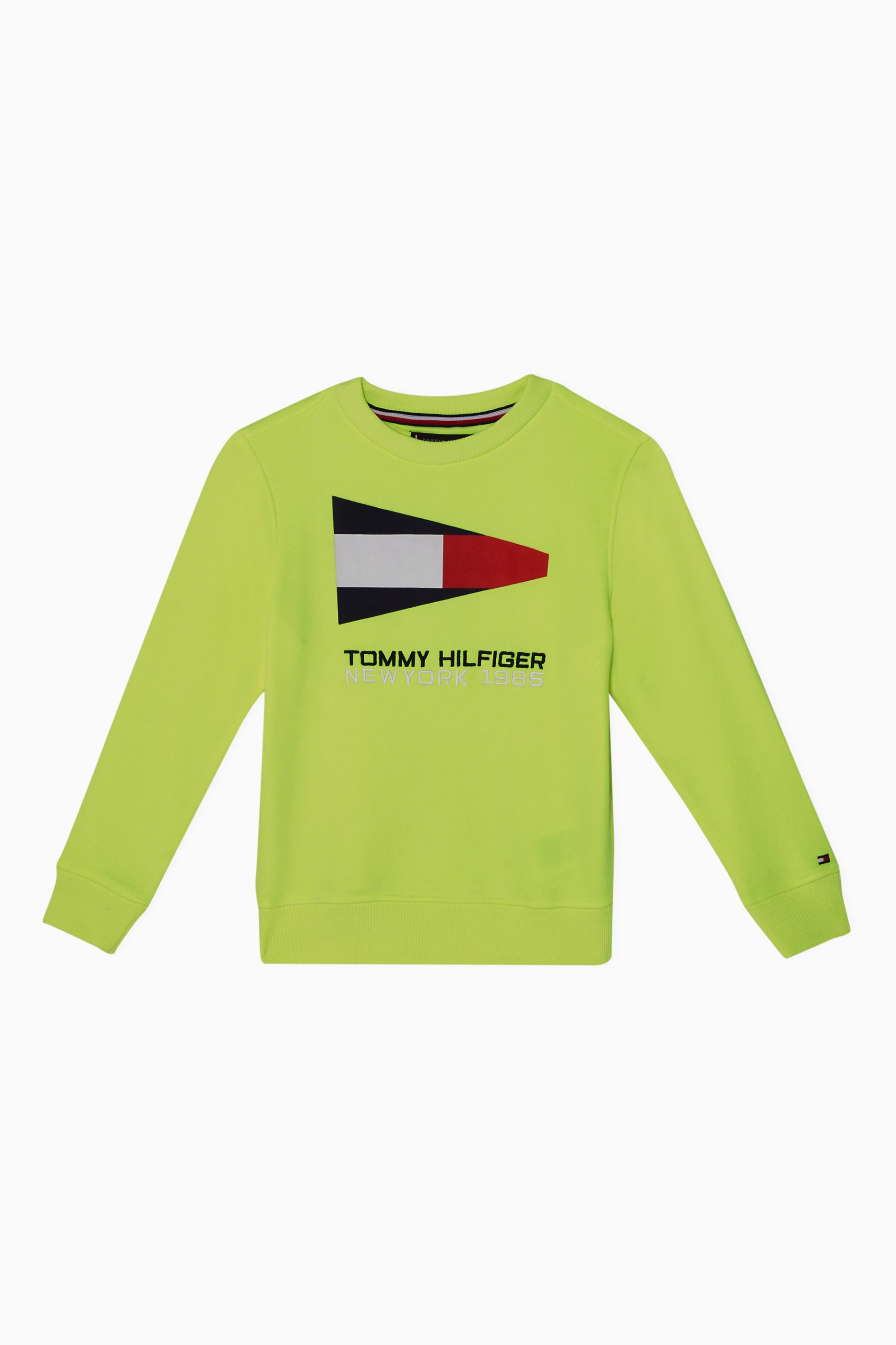 Buy Tommy Hilfiger Neutral Neon Sailing Logo Sweatshirt For Boys Online Ounass UAE