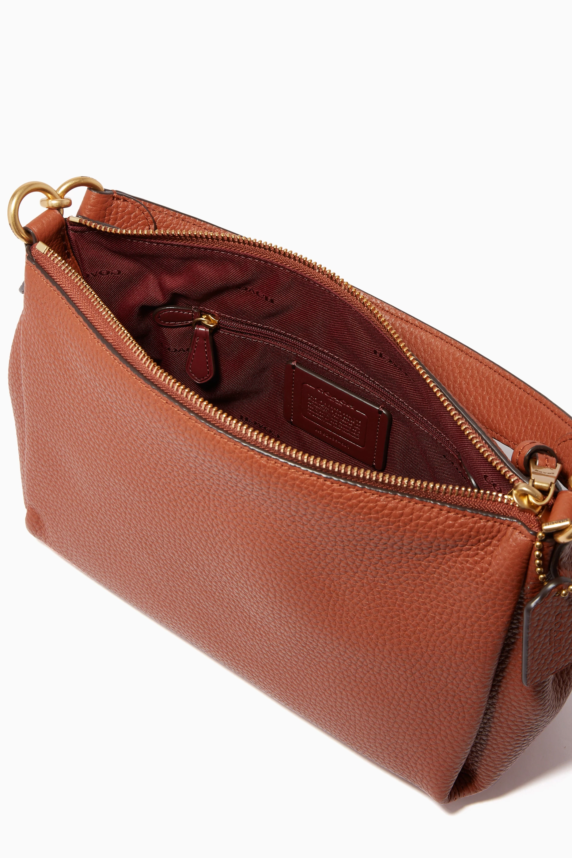 Buy Coach Brown Shay Soft Pebble Leather Cross Body Bag For Women Online Ounass UAE