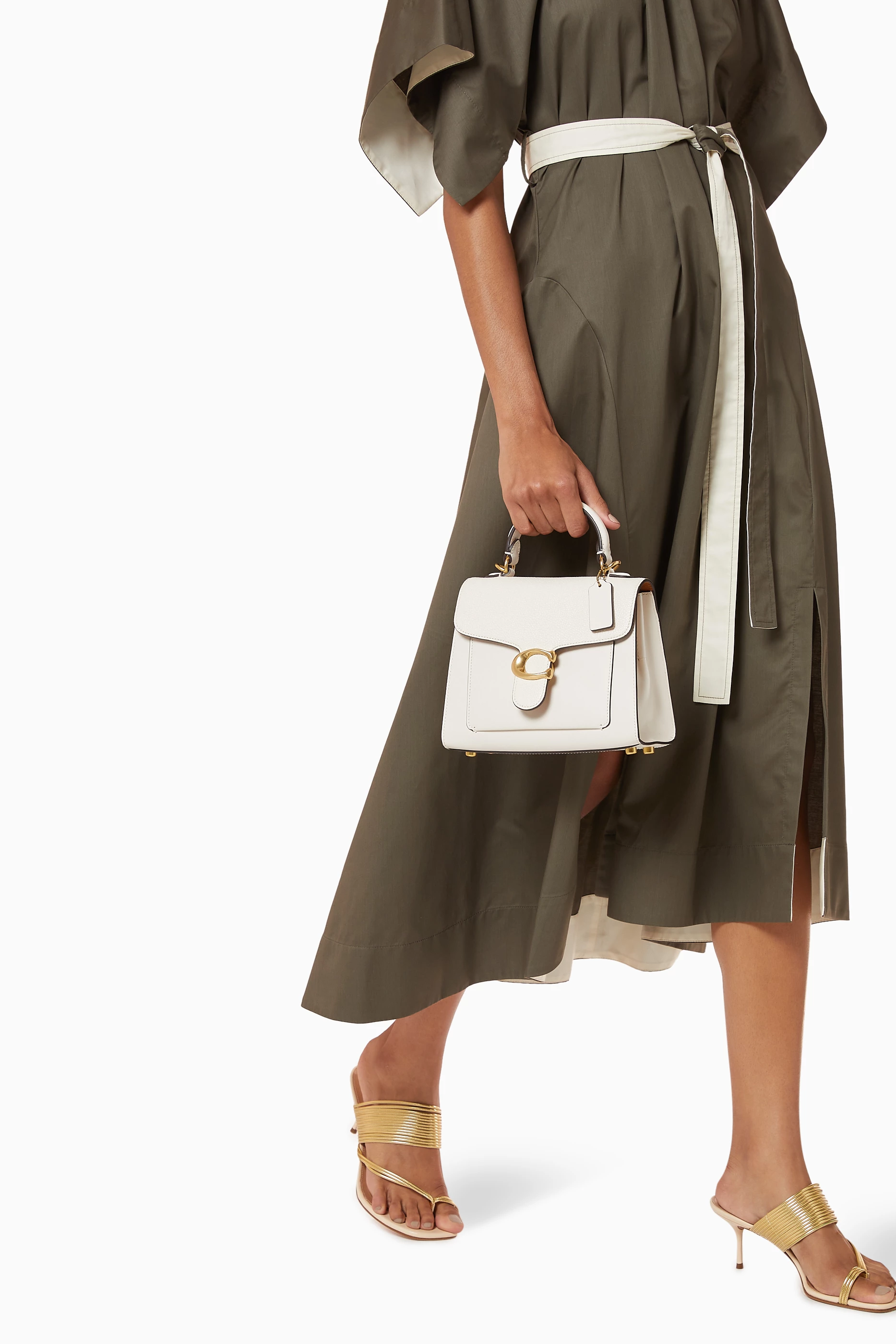 Buy Coach White Tabby Top Handle 20 in Mix Leather For Women