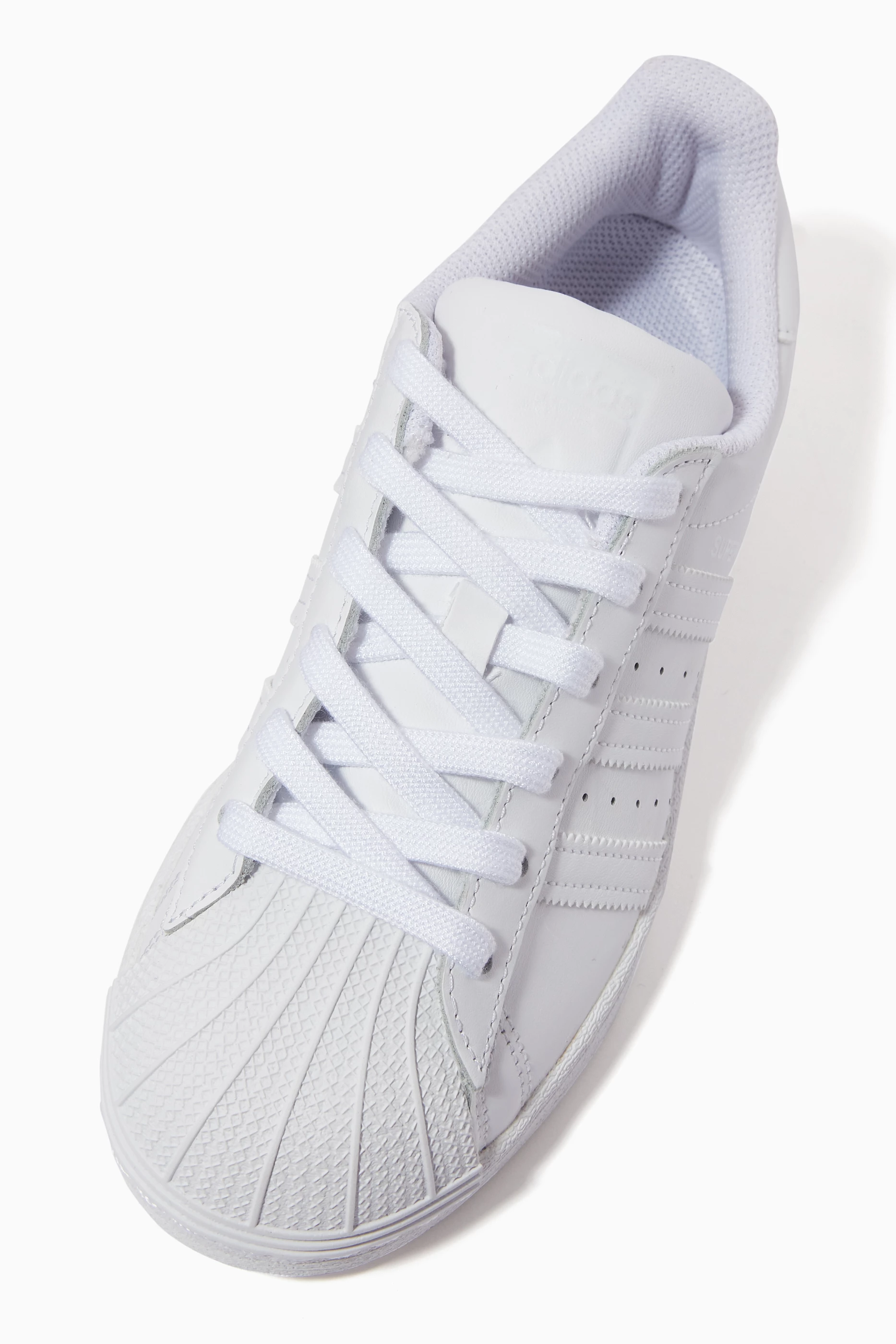 Buy adidas White Superstar Leather Sneakers For Boys Online Ounass UAE