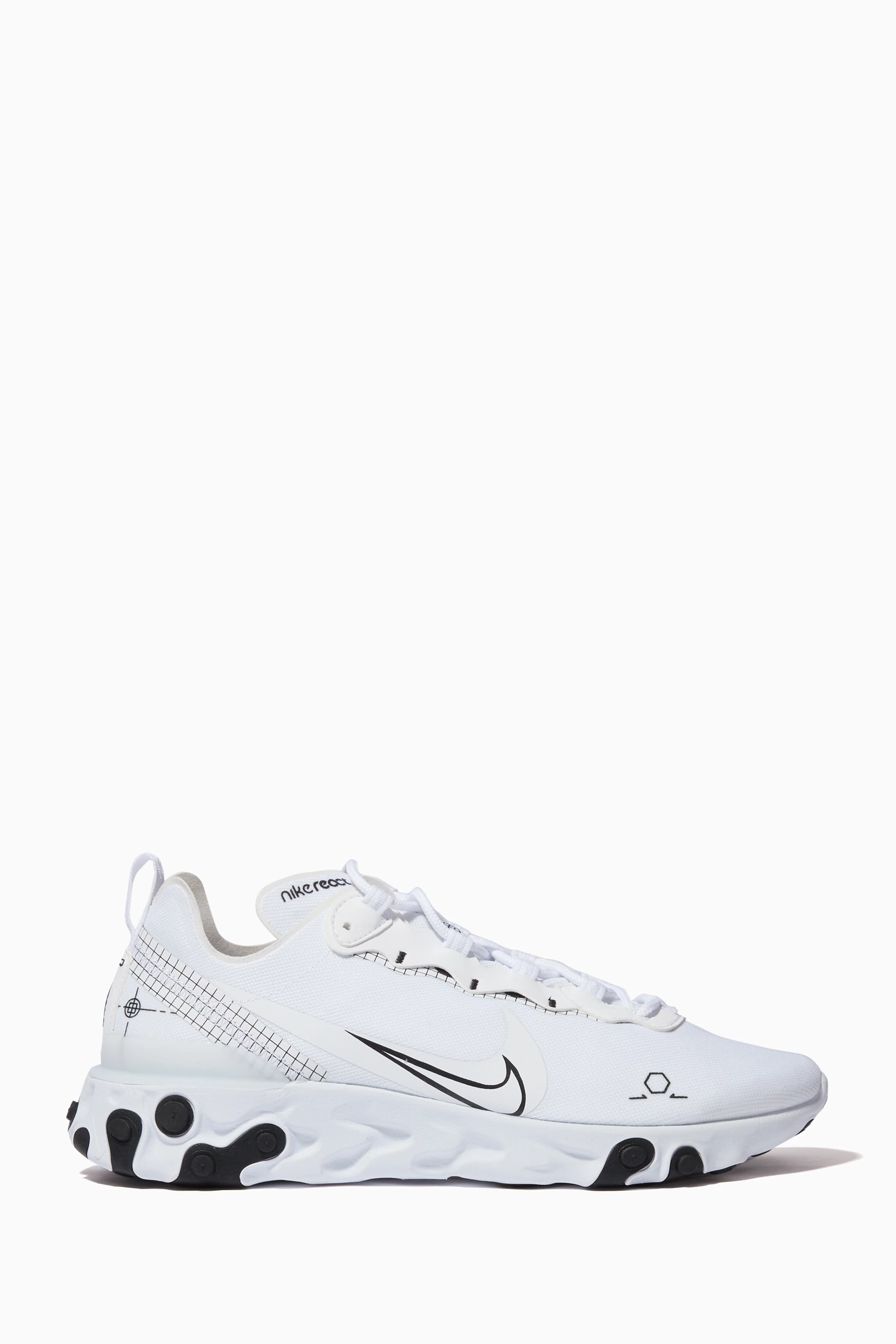 Buy Nike White Nike React Element 55 Sneakers For Men Online Ounass UAE