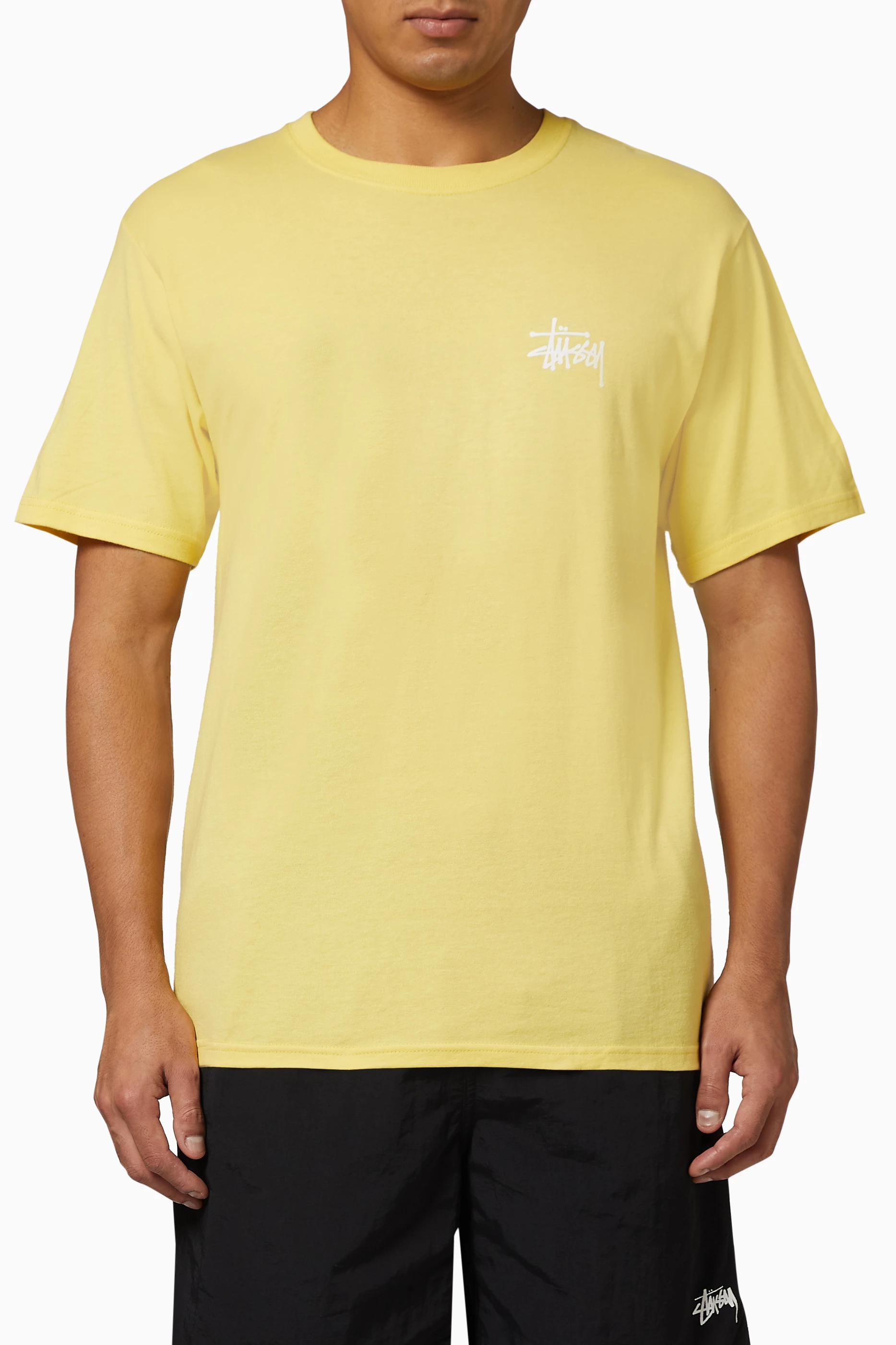 Buy Stussy Yellow Basic Stussy T Shirt For Men Online Ounass UAE