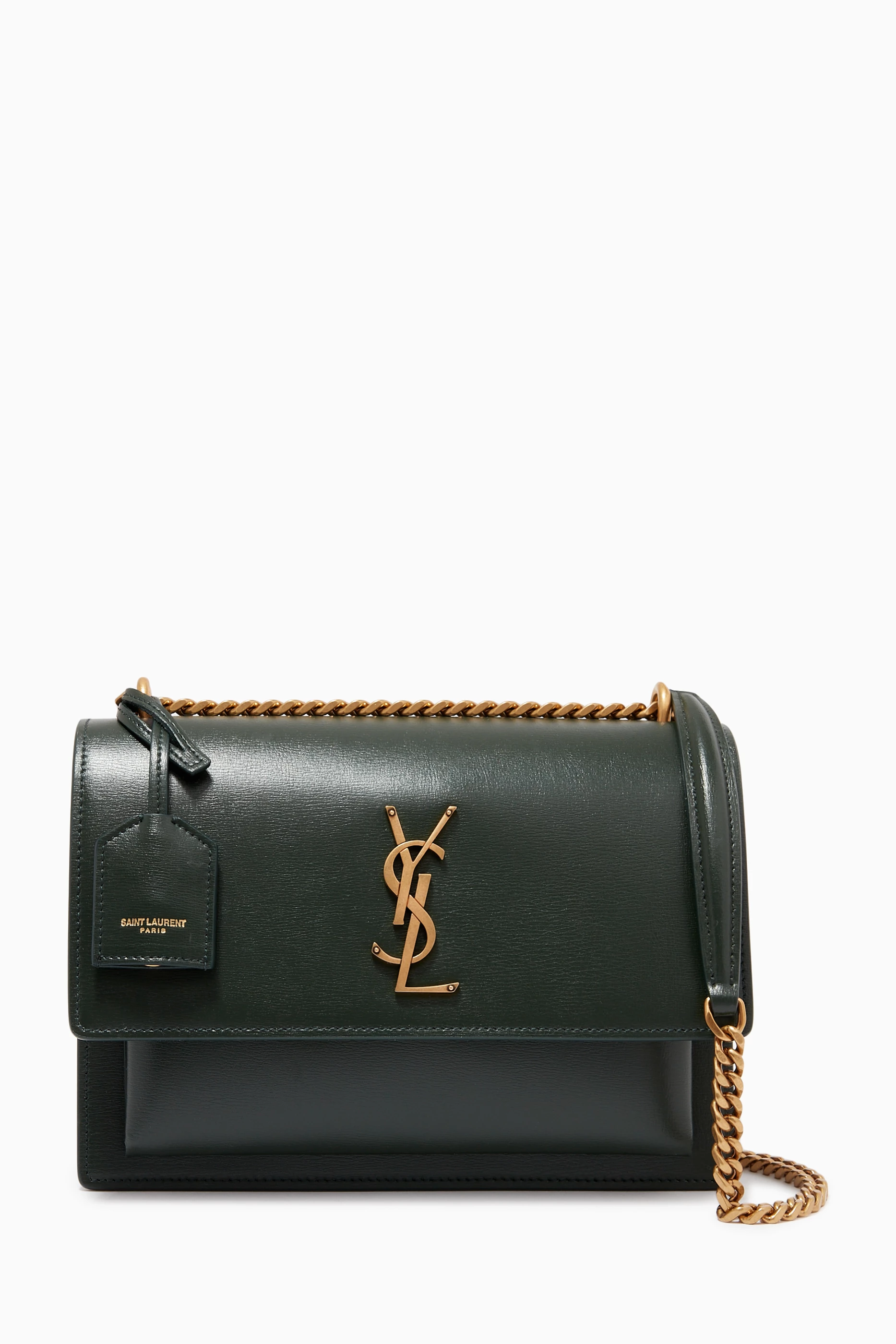 Buy SAINT LAURENT Green Medium Sunset Bag in Smooth Leather For Women Online Ounass UAE