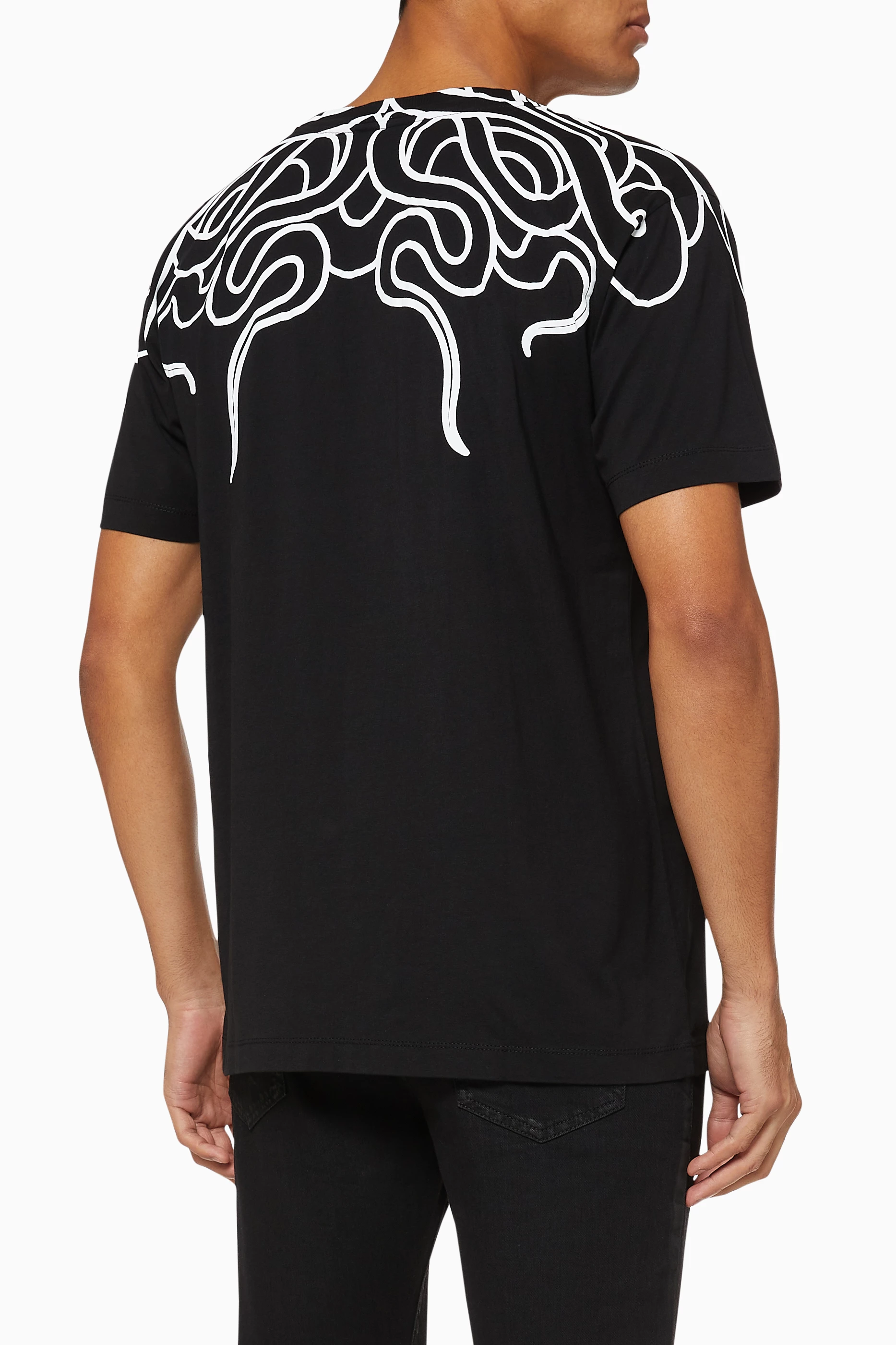 Buy Marcelo Burlon Black Snake Print Cotton T Shirt For Men Online Ounass UAE