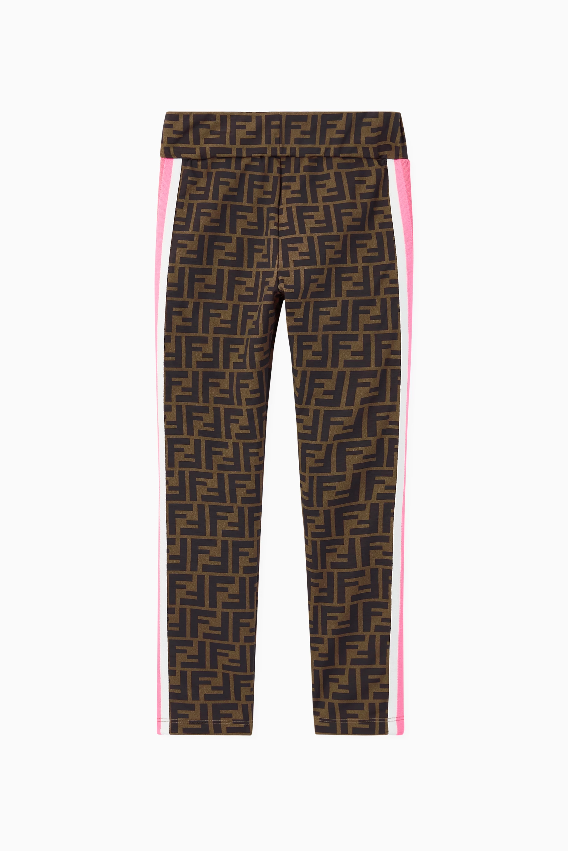 Buy Fendi Brown FF Logo Jersey Leggings For Girls Online Ounass UAE