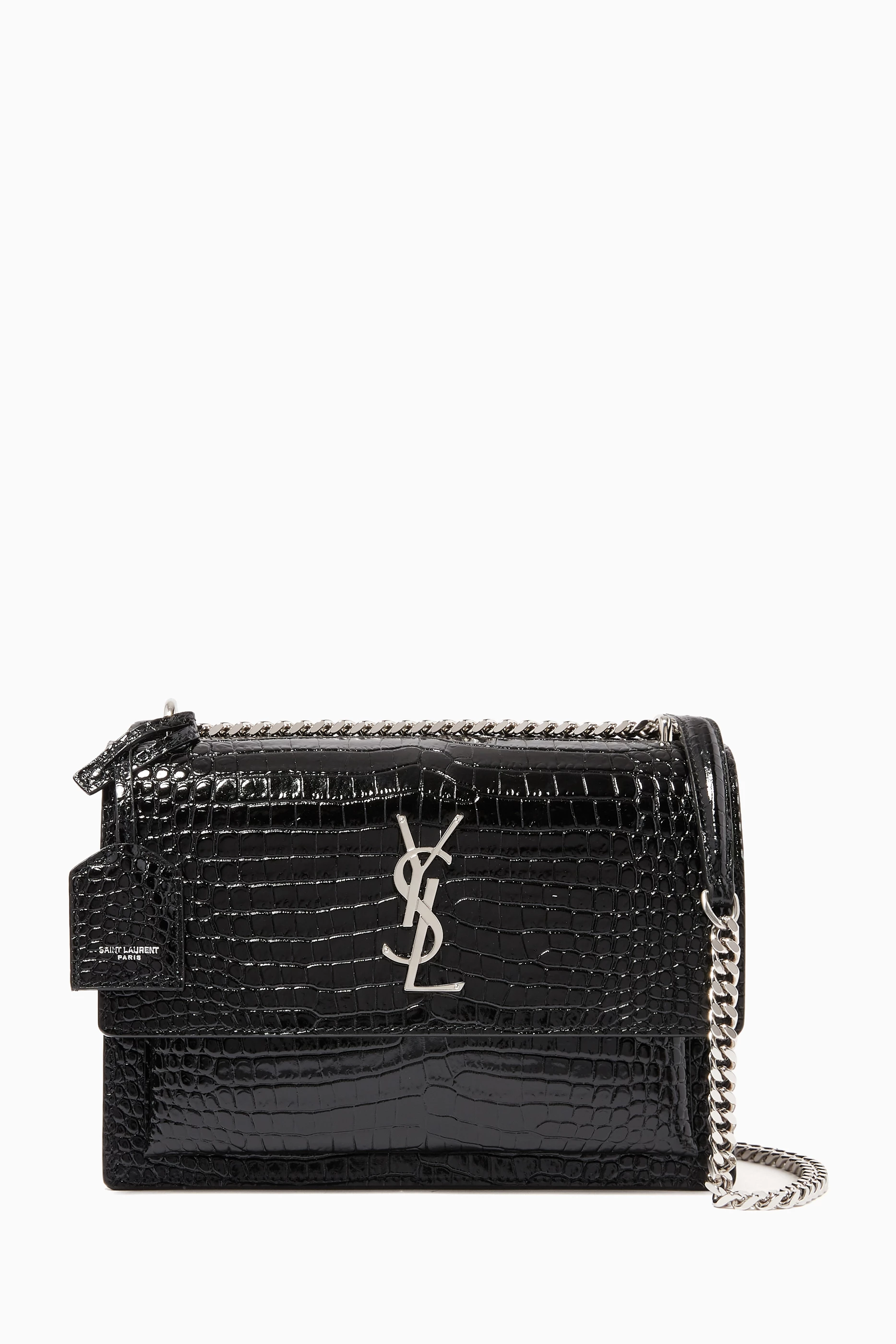 Ysl black crocodile crossbody store