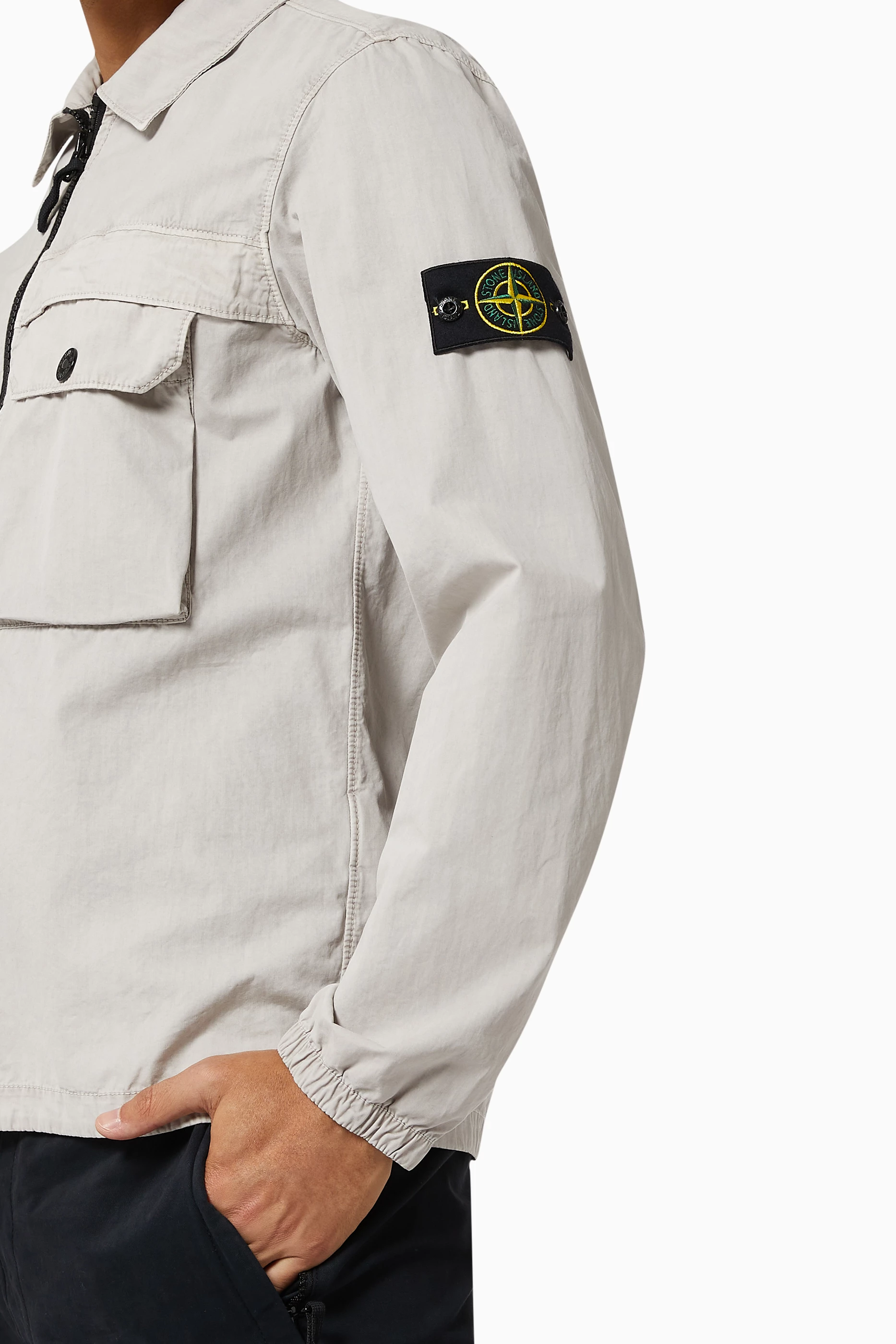 Stone island grey overshirt top