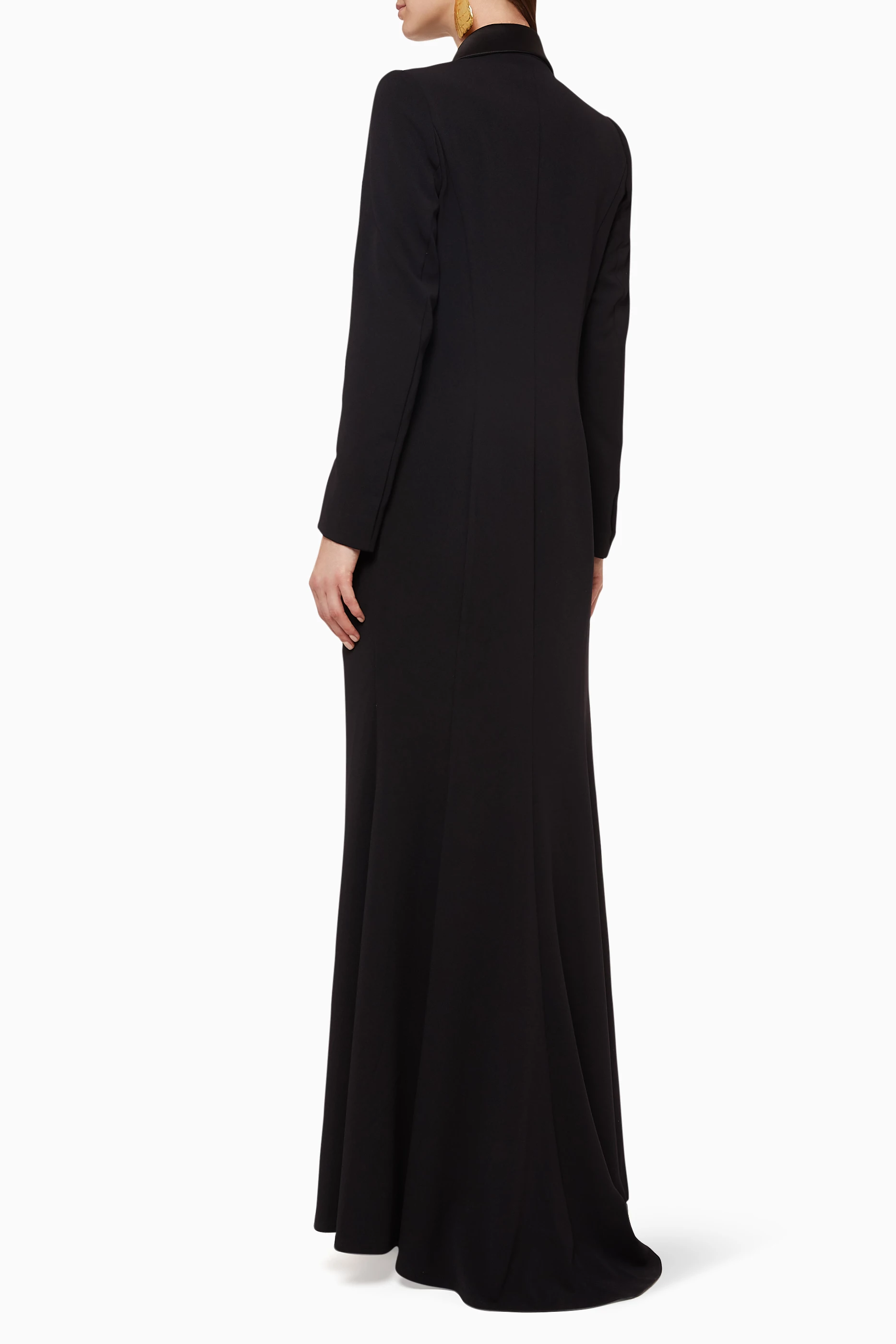 Long tuxedo dress black cheap
