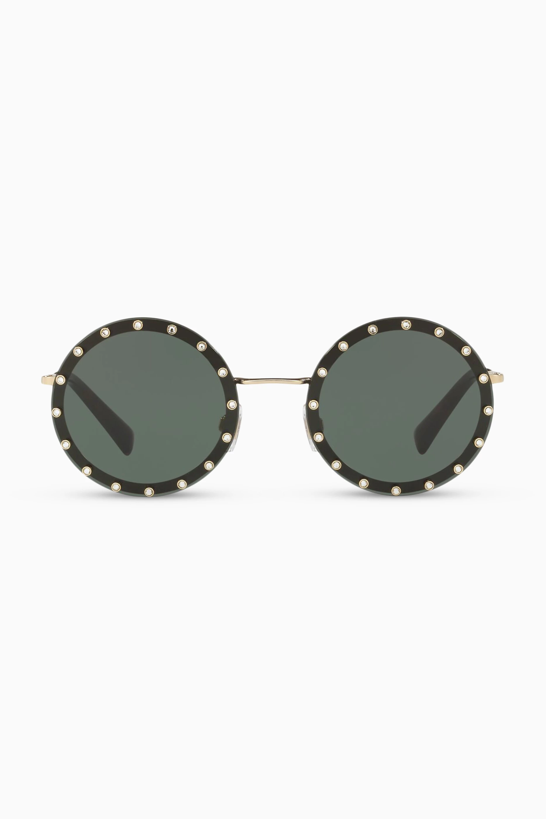 Valentino round studded sunglasses hotsell