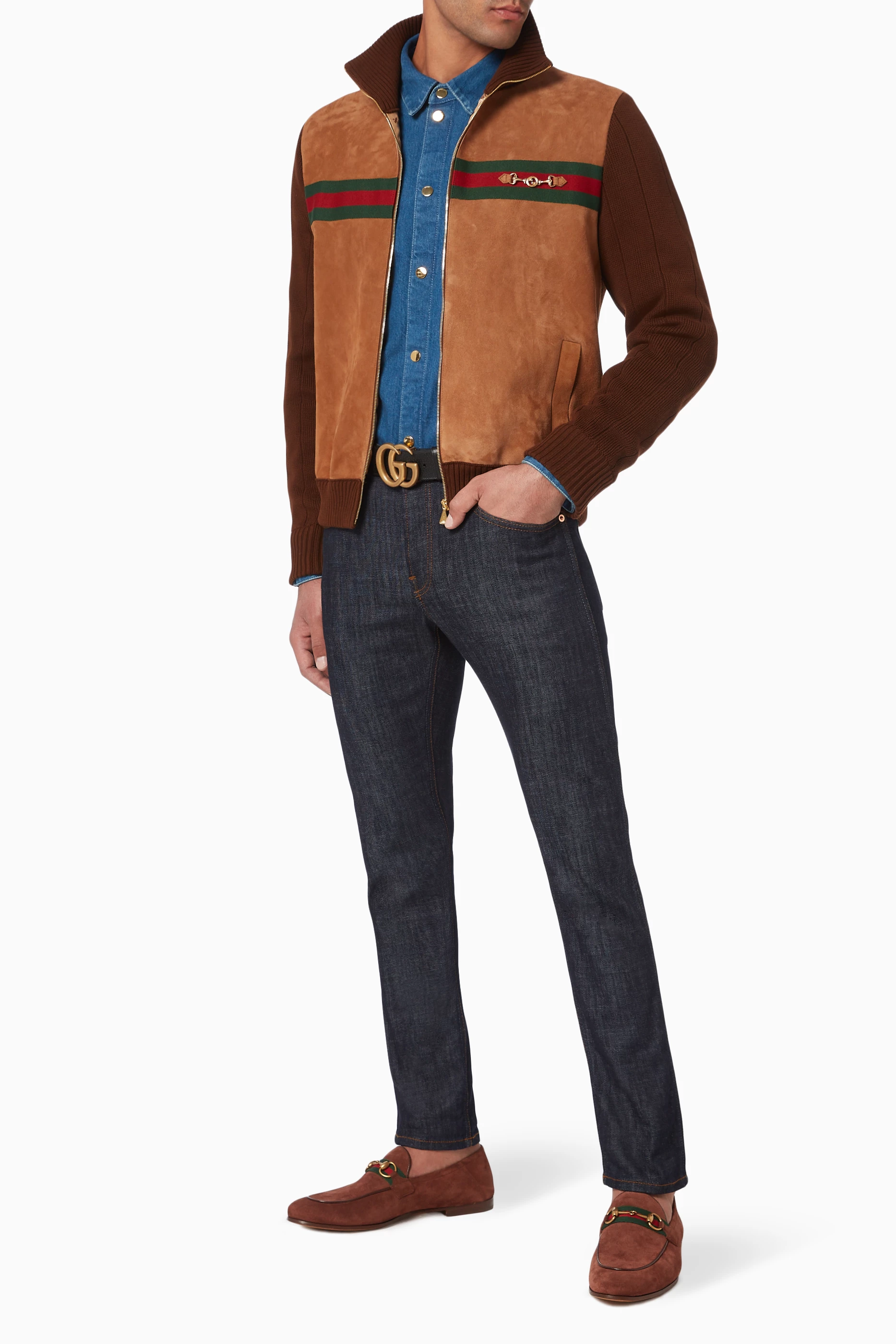 Gucci suede bomber jacket best sale