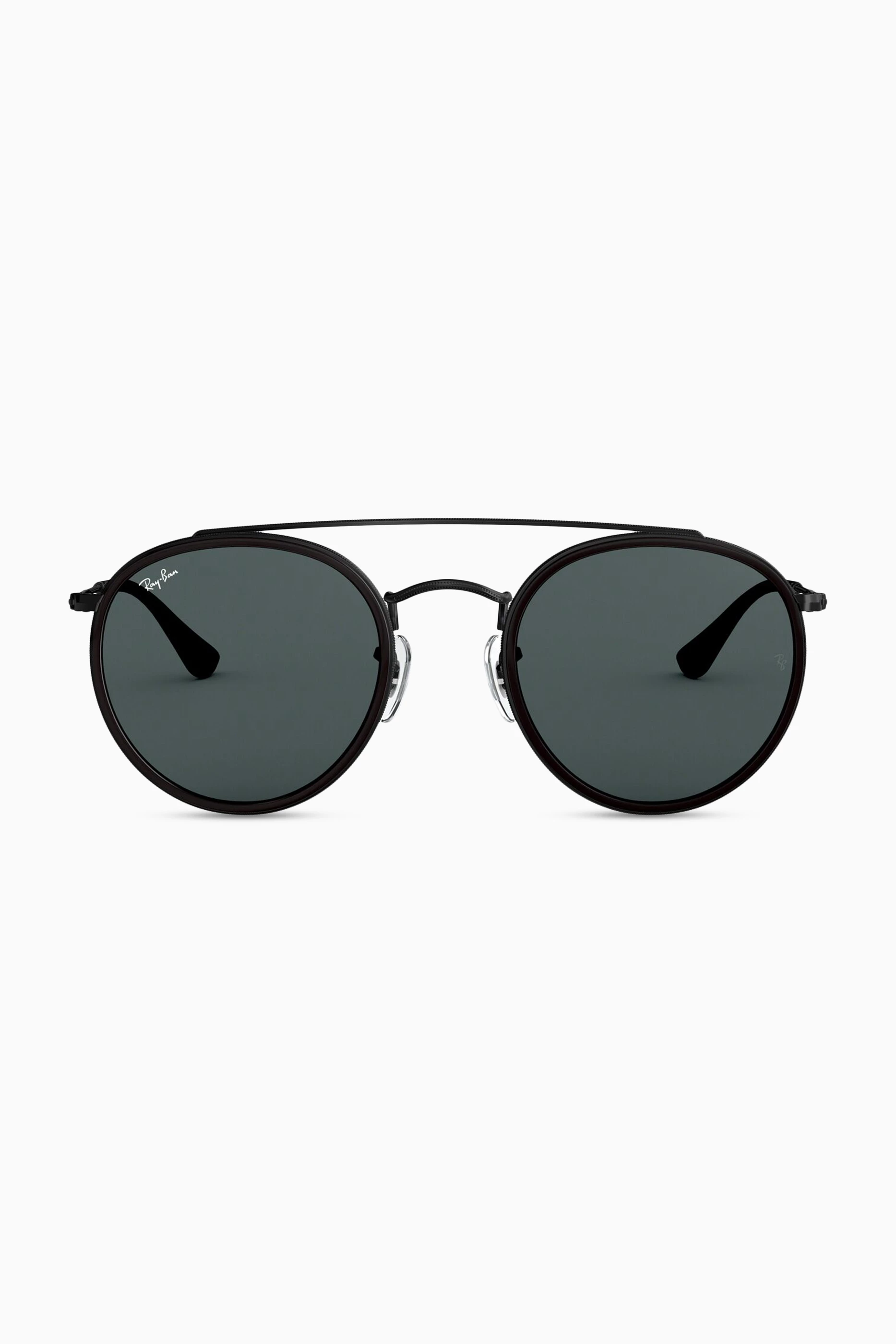 Buy Ray Ban Black Round Double Bridge Sunglasses For UNISEX Online Ounass UAE
