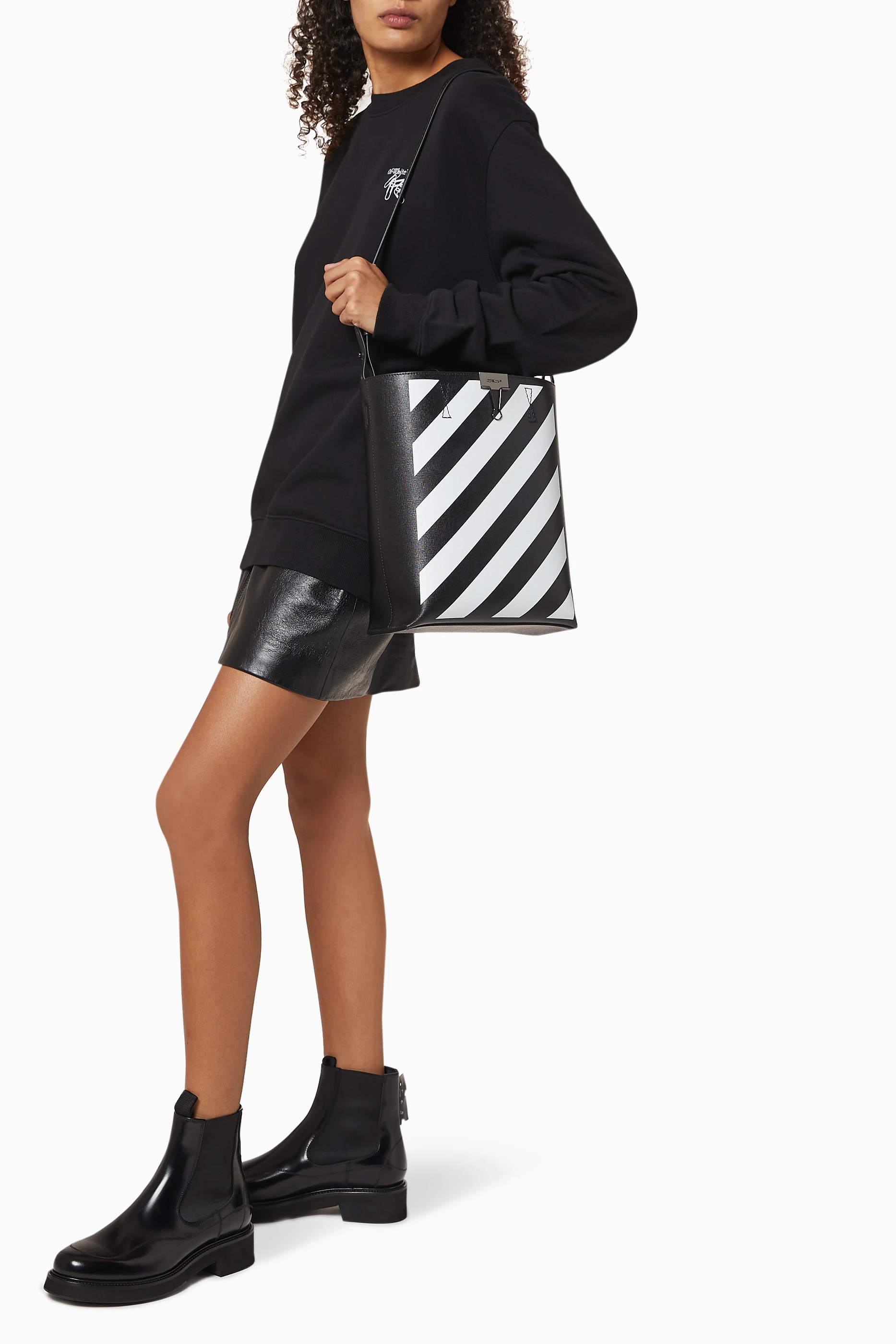 Striped tote bag discount