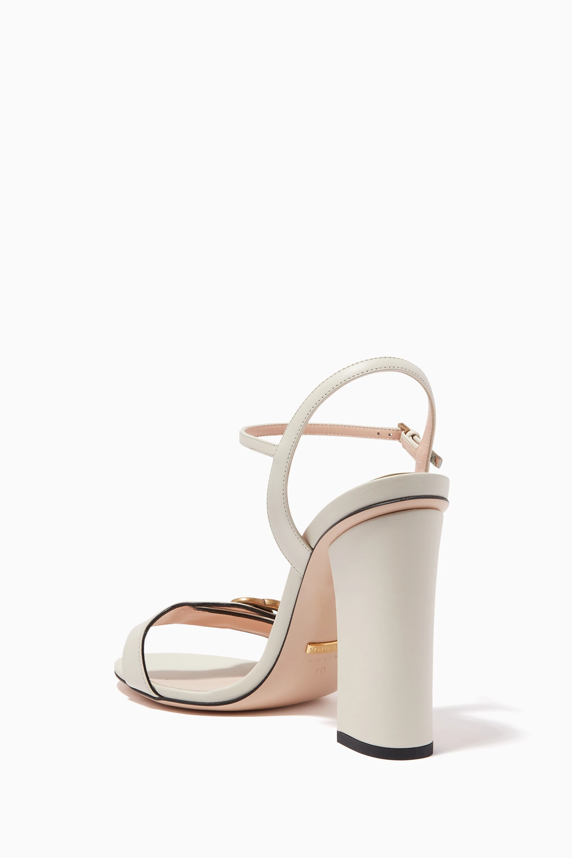 Gucci white heeled sandals cheap