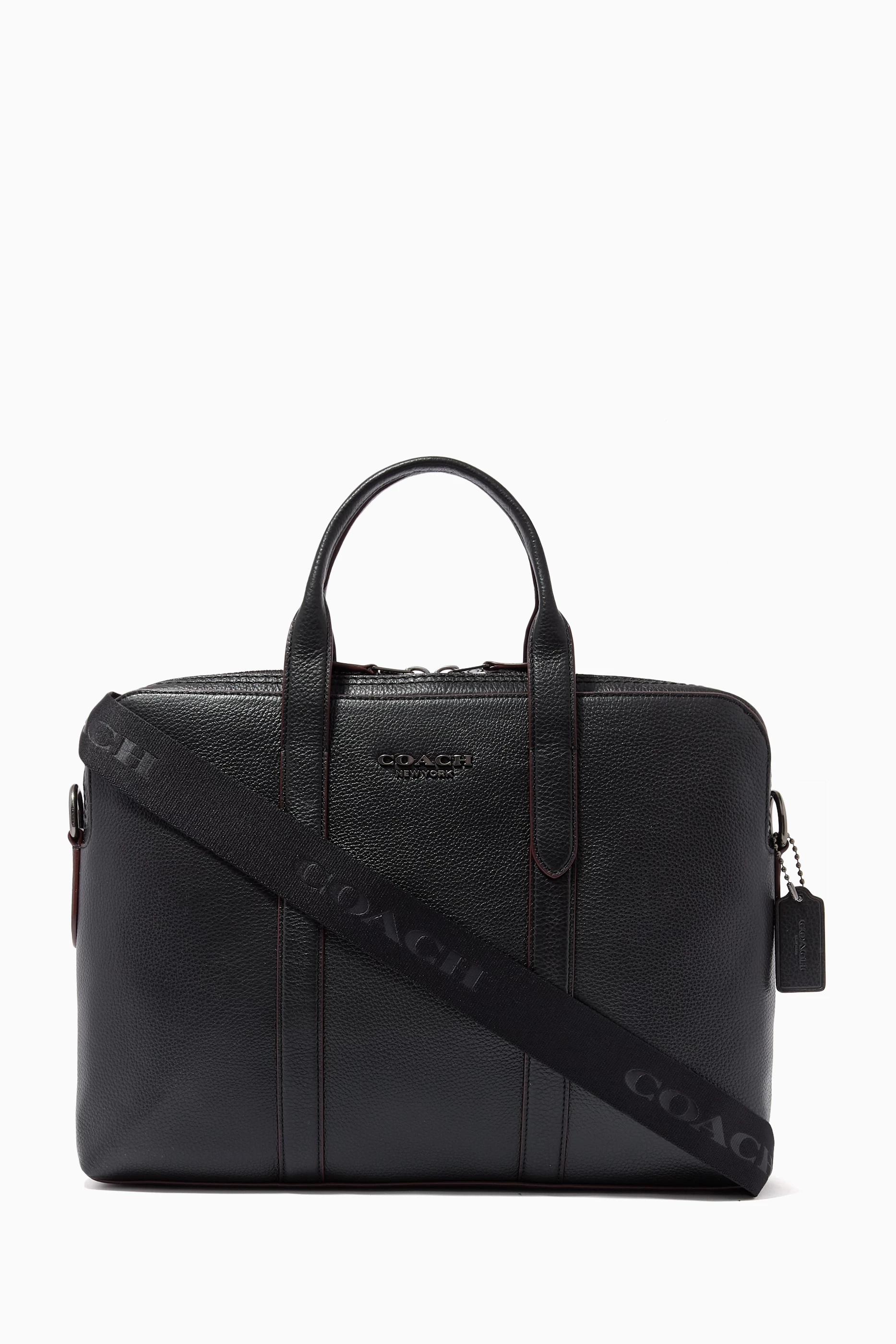 Buy Coach Black Metropolitan Soft Brief in Pebble Leather For Men Online Ounass UAE