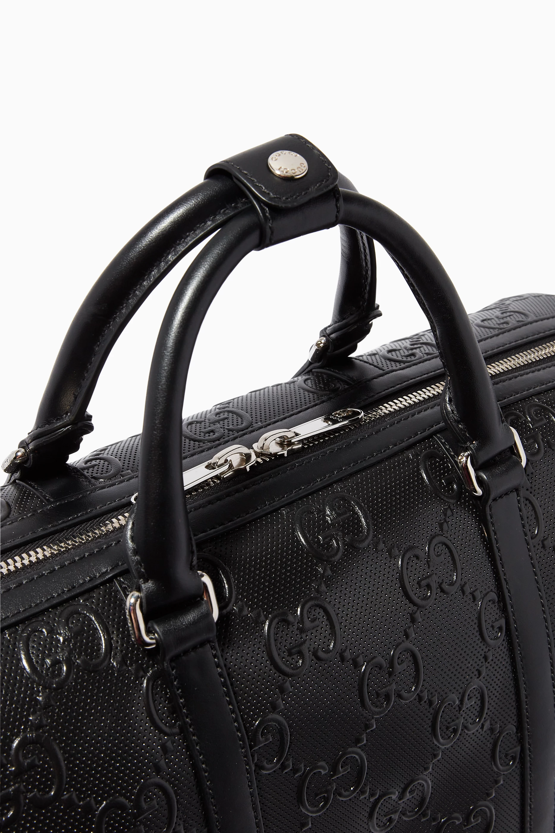 Buy Gucci Black GG Embossed Duffle Bag in Leather For Men Online Ounass UAE