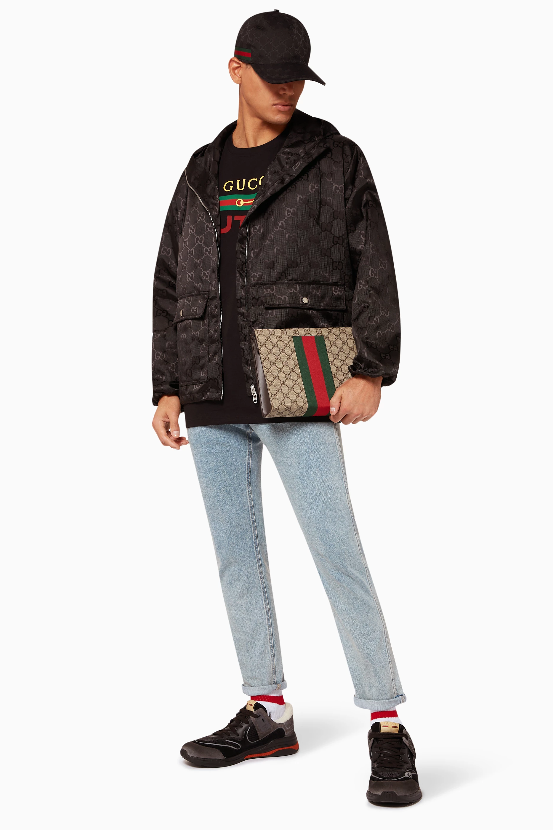Buy Gucci Neutral GG Supreme Web Pouch in Canvas For Men Online Ounass UAE