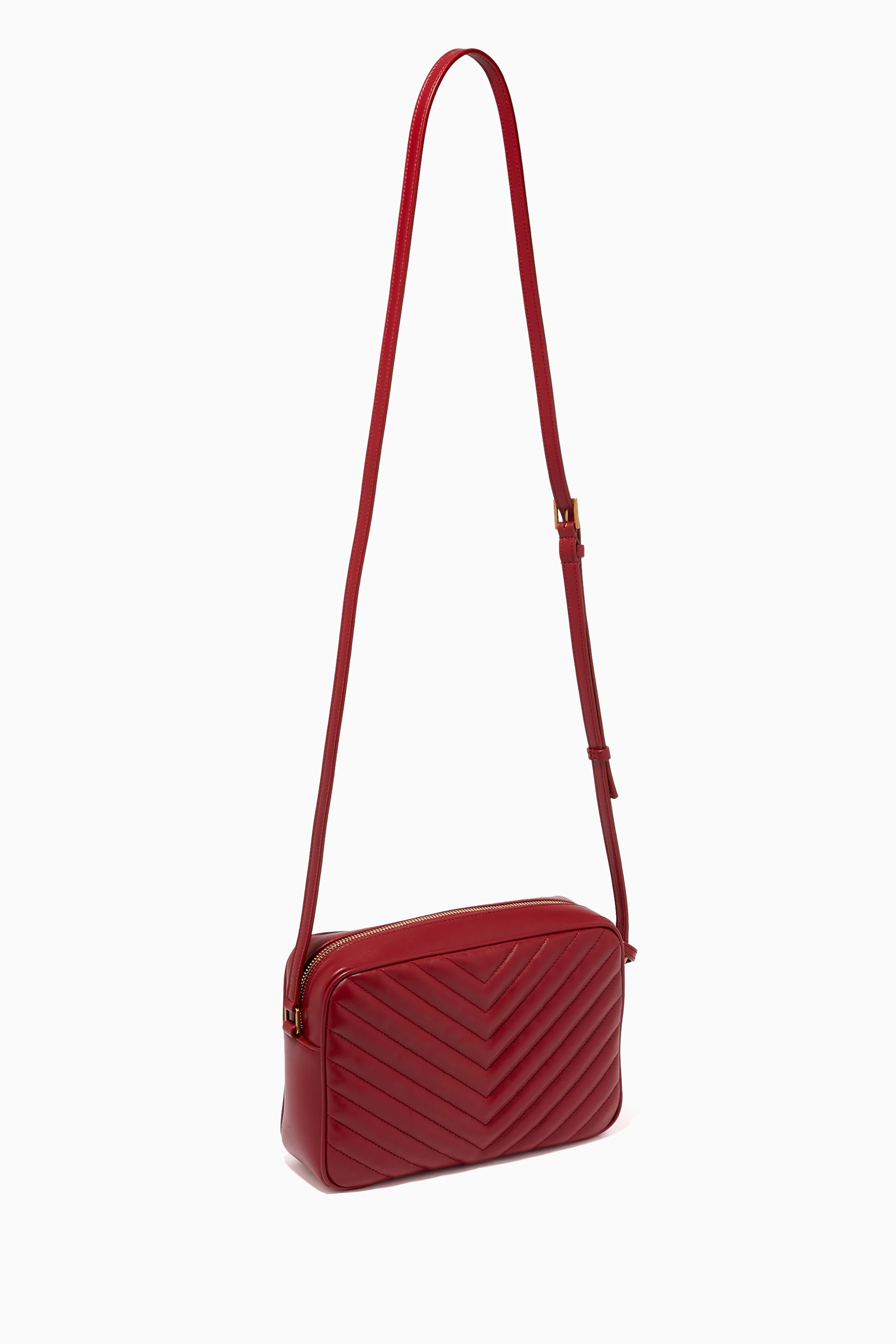Buy SAINT LAURENT Red Lou Camera Bag in Quilted Leather For Women Online Ounass UAE