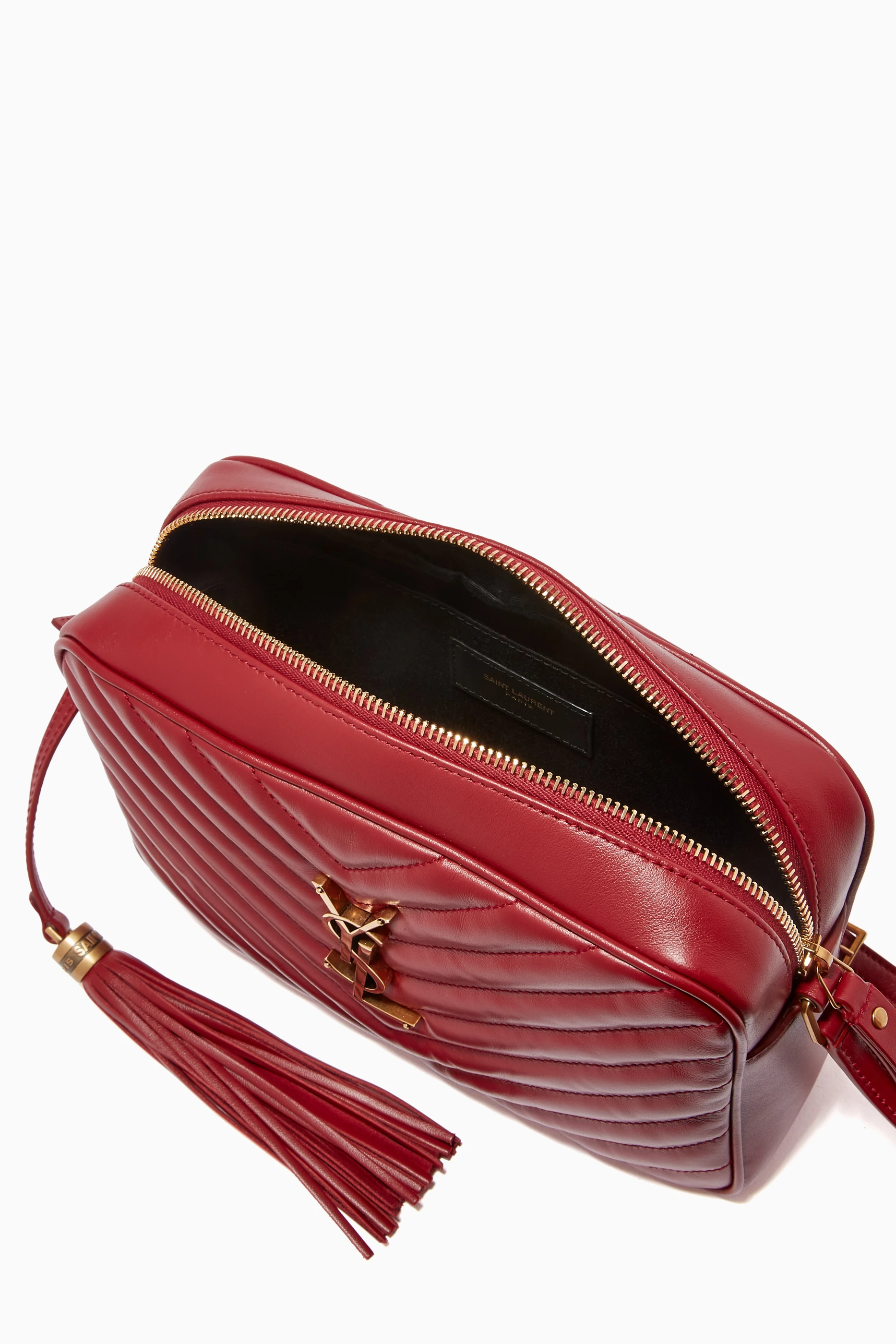 Buy SAINT LAURENT Red Lou Camera Bag in Quilted Leather For Women Online Ounass UAE