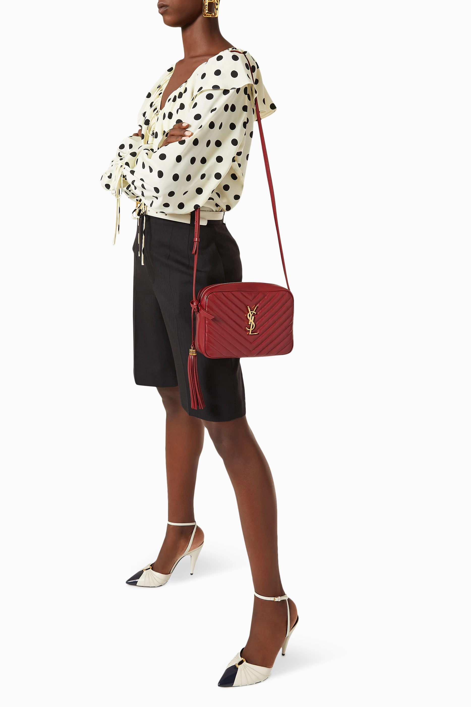 Ysl red quilted bag hotsell