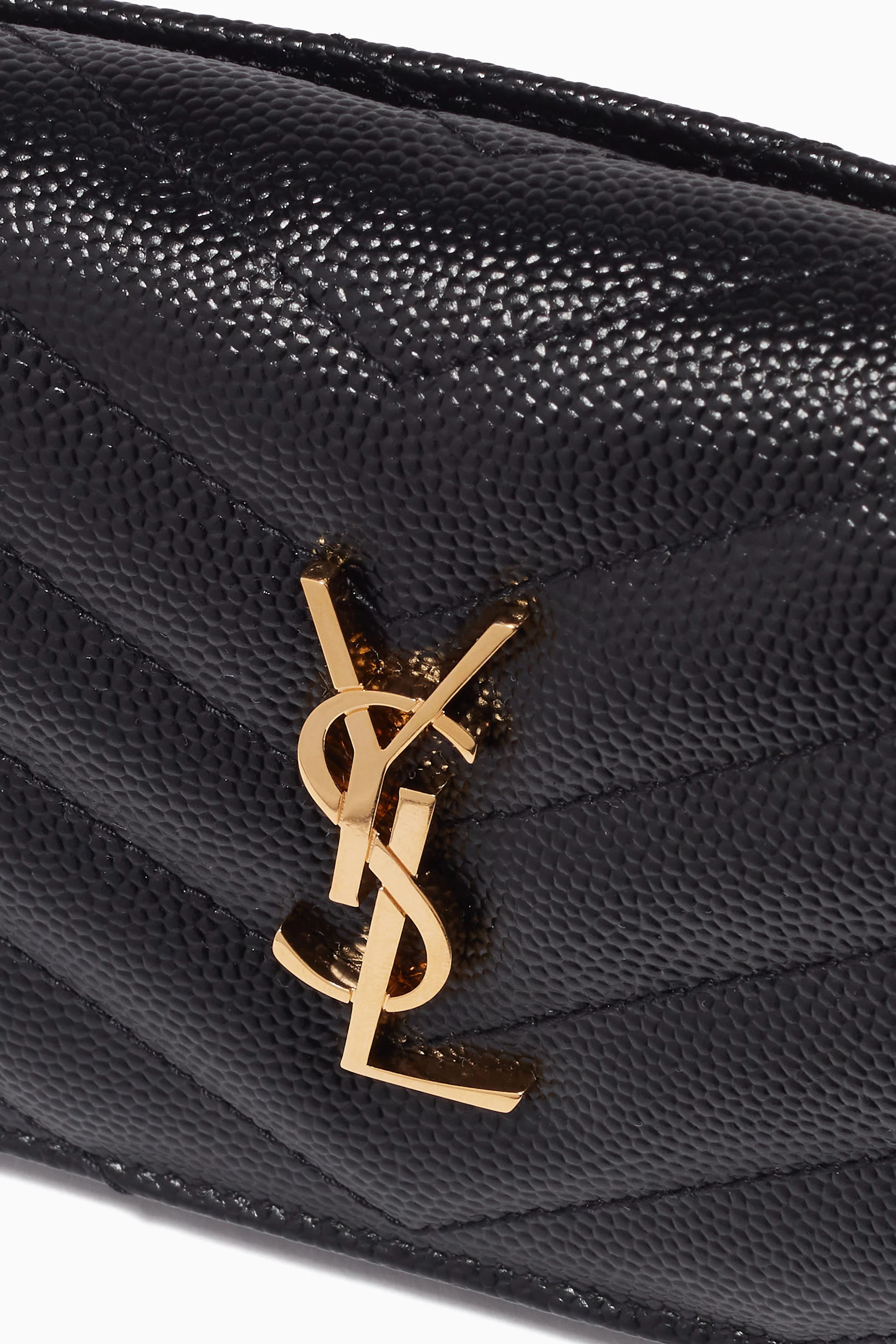 Buy SAINT LAURENT Black Monogram Card Case in Grain De Poudre Embossed Leather For Women Online Ounass UAE