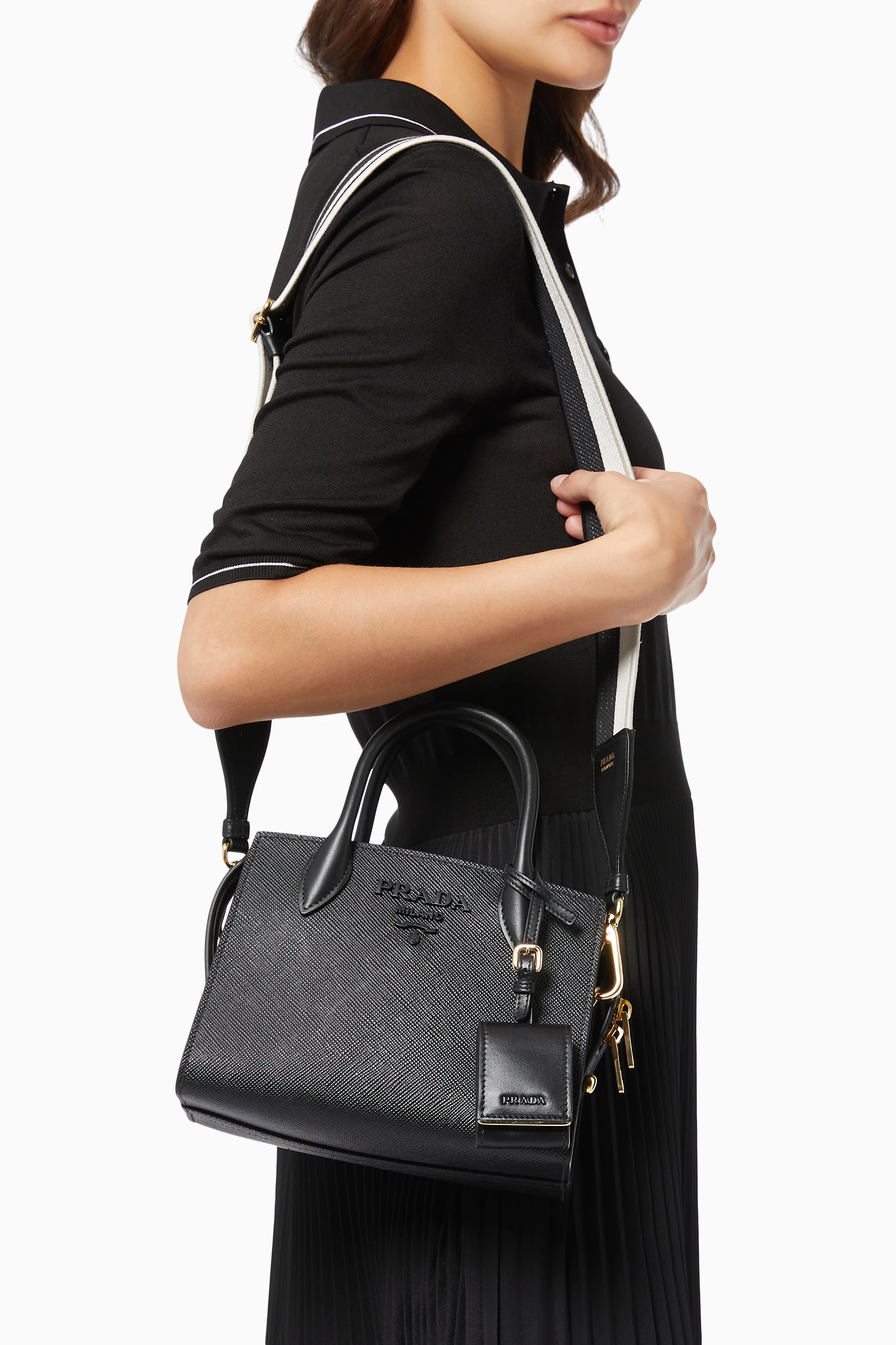 Monochrome prada bag clearance