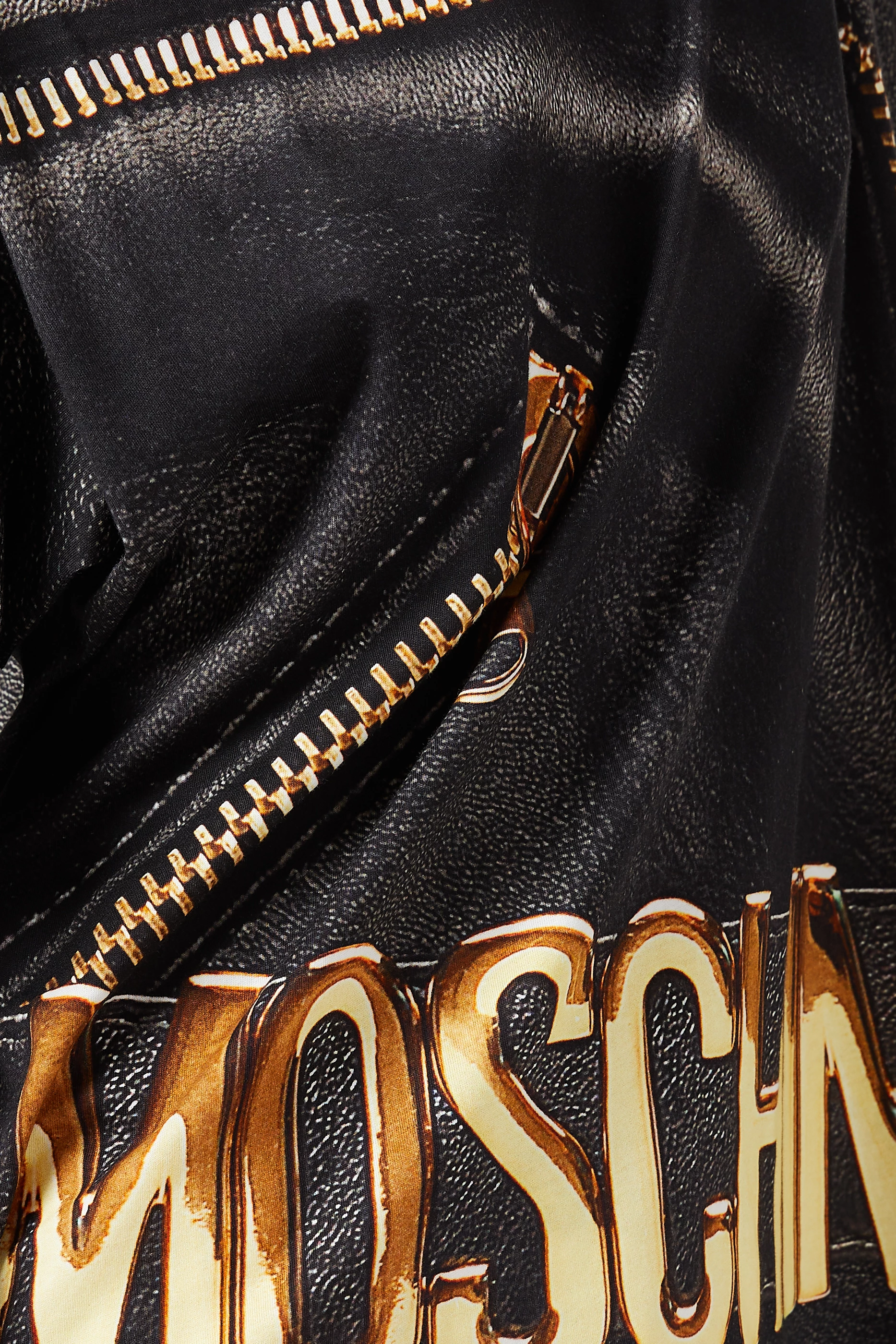 Buy Moschino Black Oversized Macro Biker Cotton T Shirt For Women Online Ounass UAE