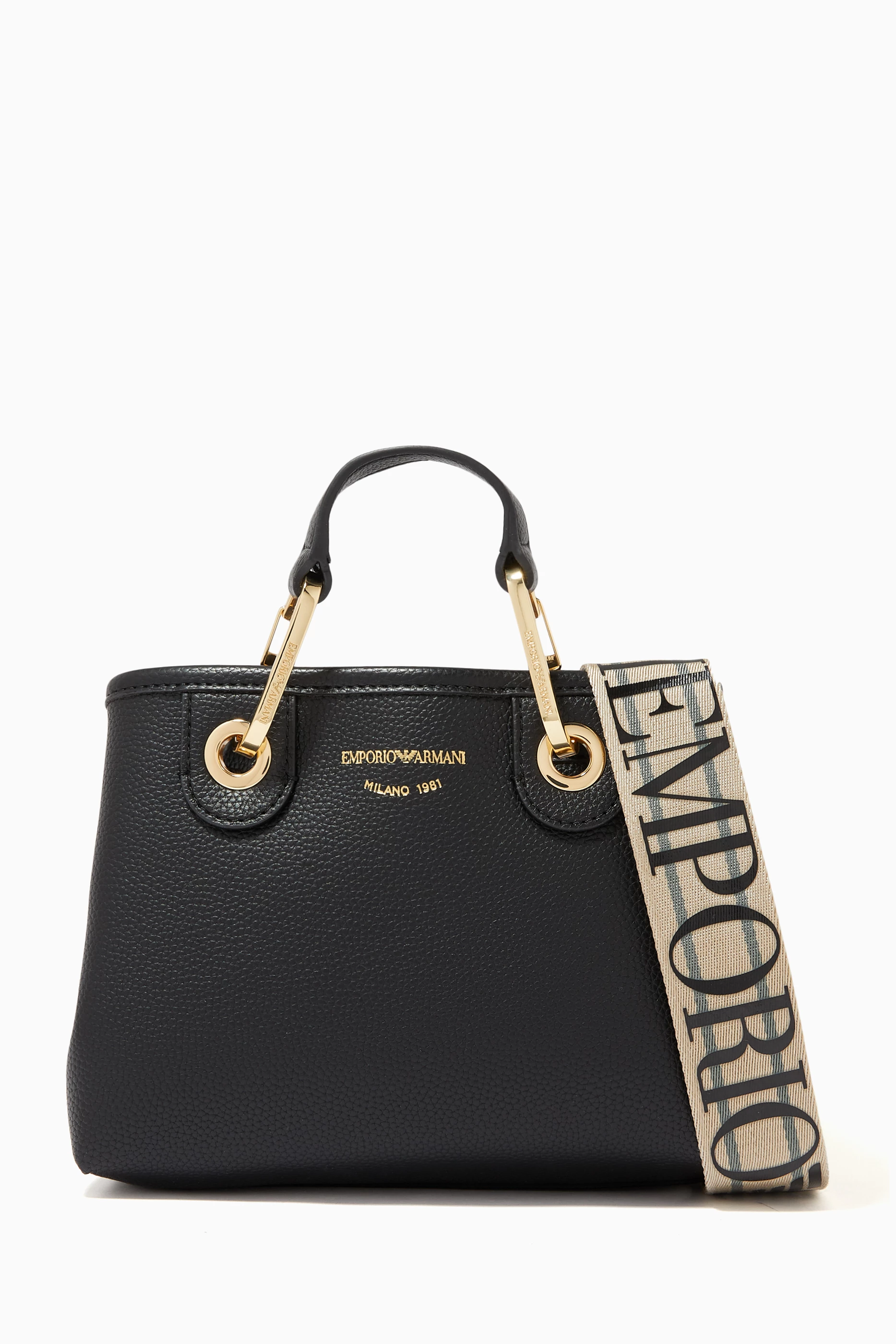 Buy Emporio Armani Black MyEA Mini Shopper Bag in Eco Leather For Women Online Ounass UAE