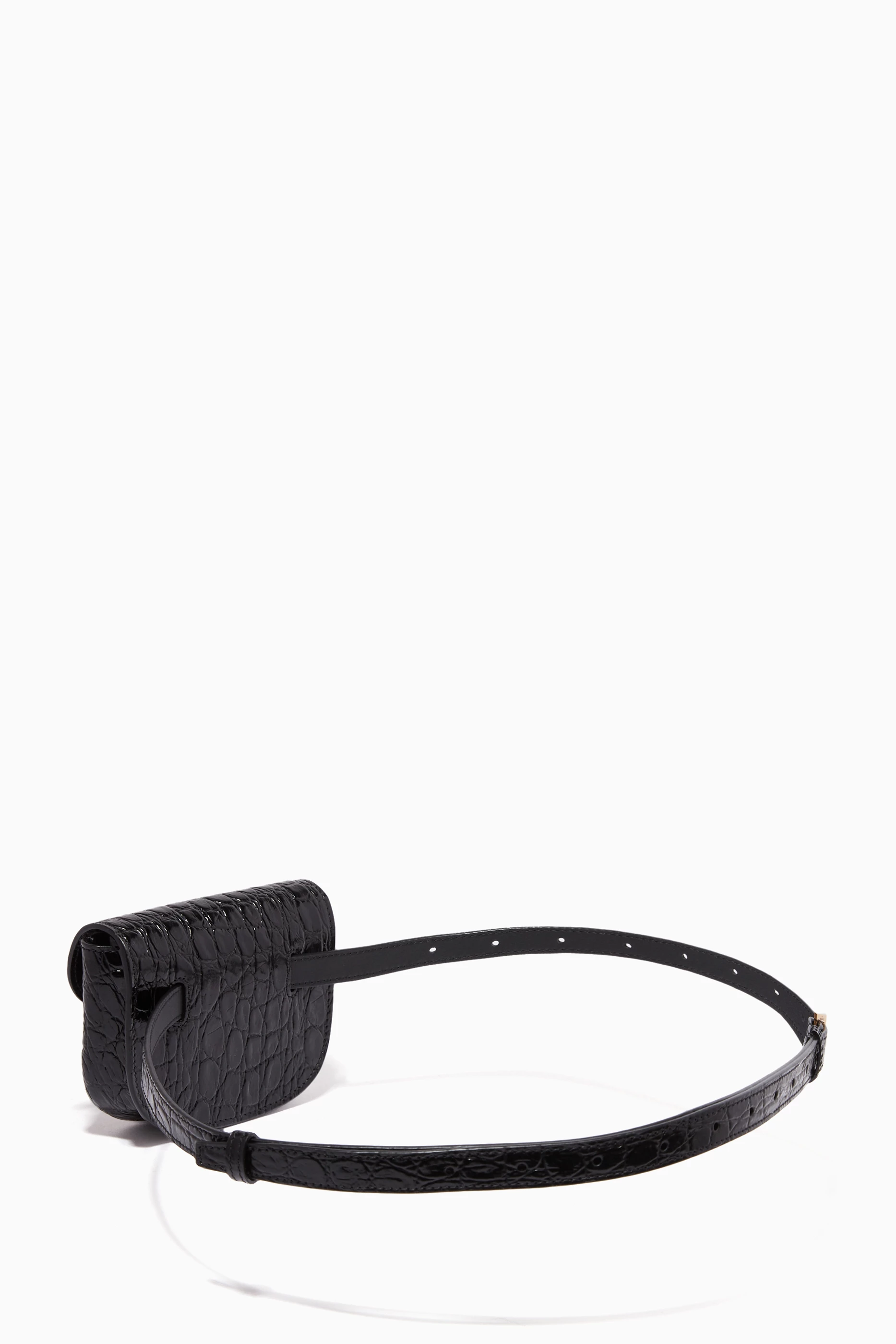 Buy SAINT LAURENT Black Kaia Belt Bag In Croc Embossed Leather For Women Online Ounass UAE
