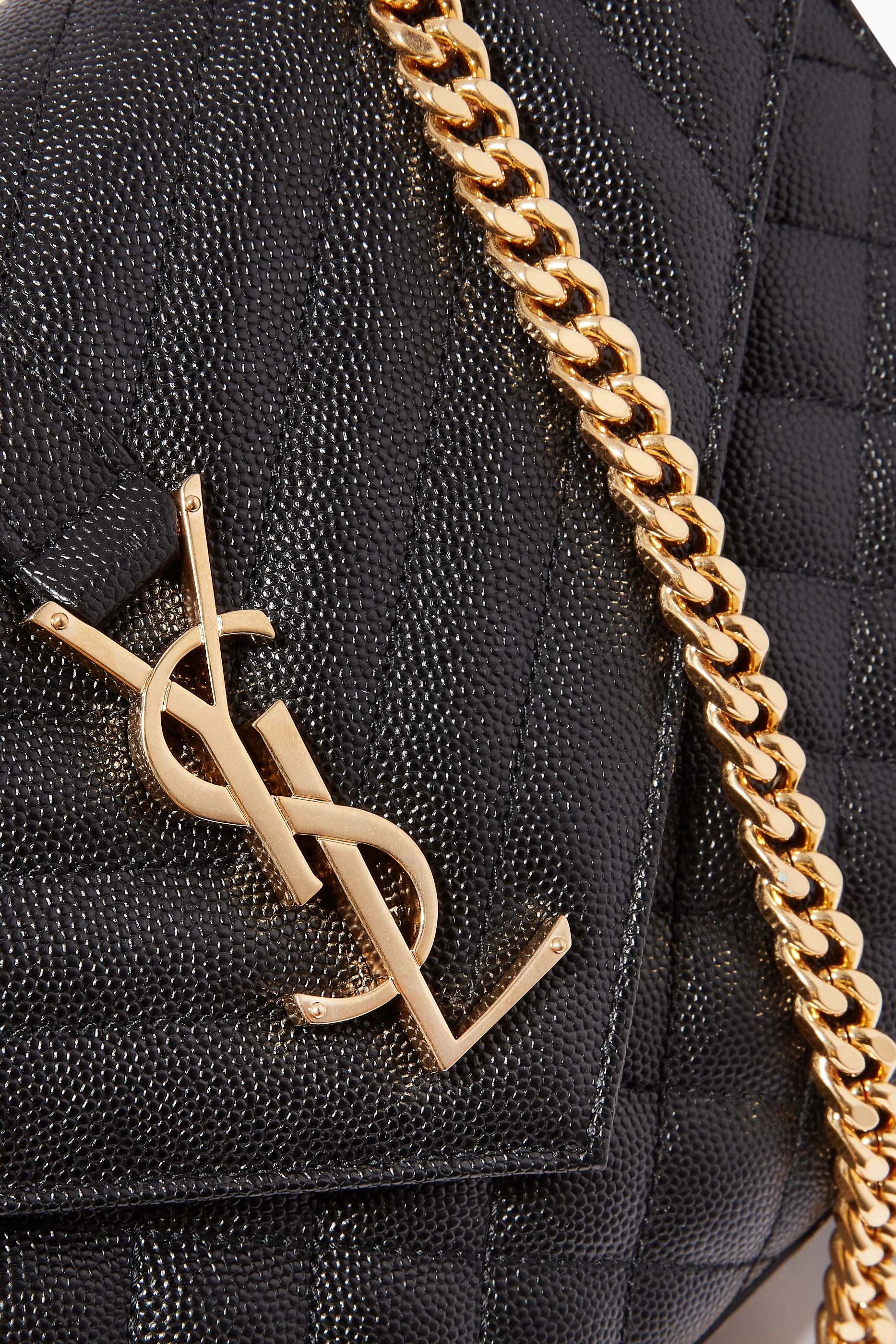 Buy SAINT LAURENT Black Medium Envelope Shoulder Bag in Grainy Leather For Women Online Ounass UAE