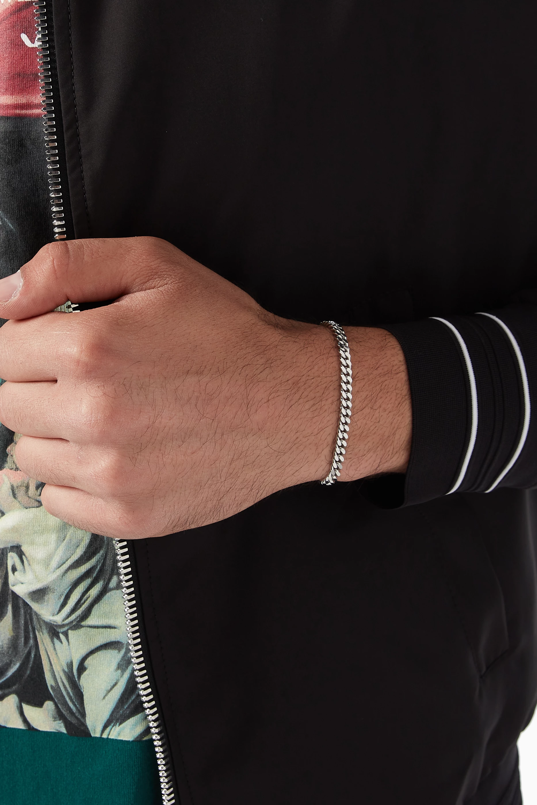 Buy Tom Wood Silver Curb Bracelet L in Sterling Silver For Men 