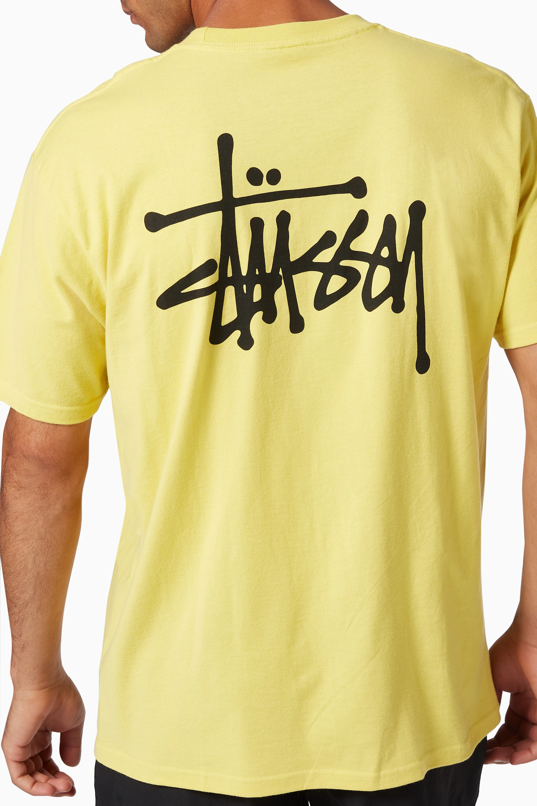 Yellow stussy t shirt on sale