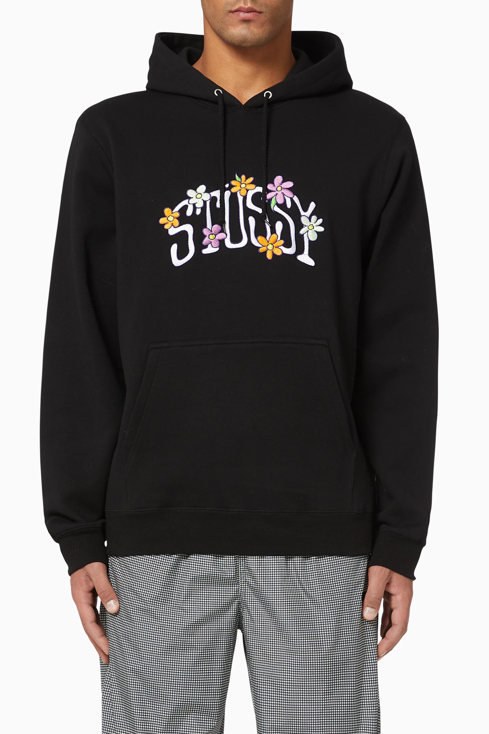 Buy Stussy Black Collegiate Floral Cotton Hoodie For Men Online Ounass UAE