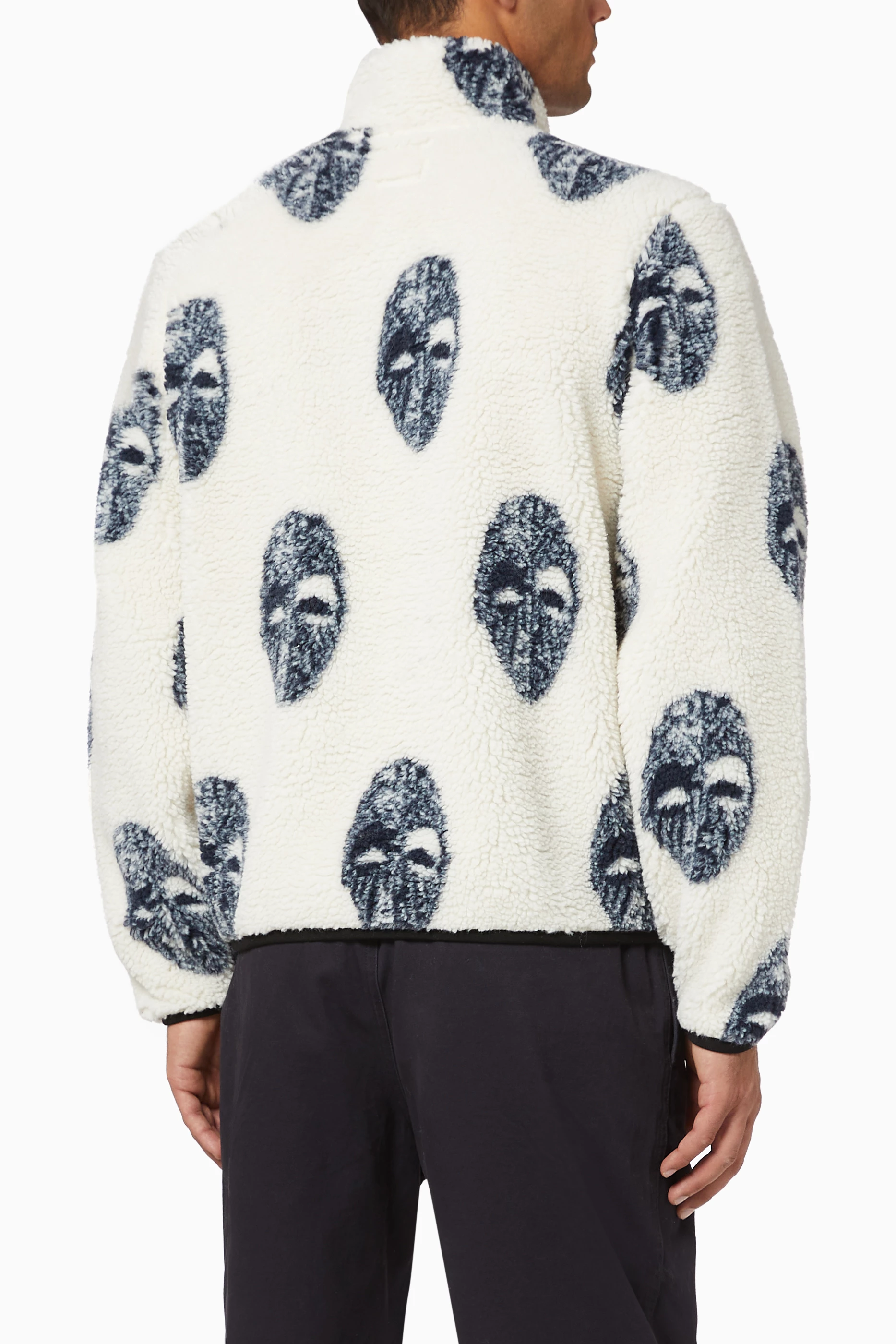 Buy Stussy Neutral Mask Jacquard Sherpa Jacket For Men Online Ounass UAE