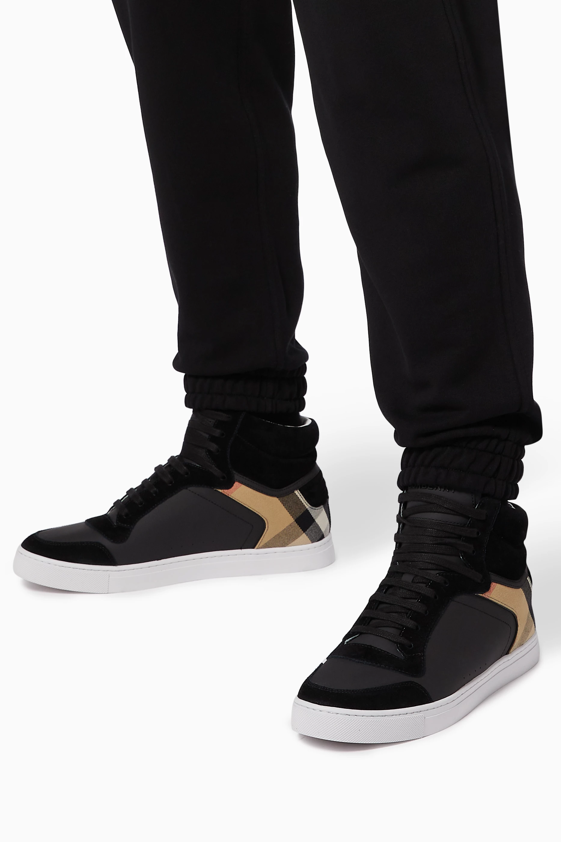 House check and leather sneakers store