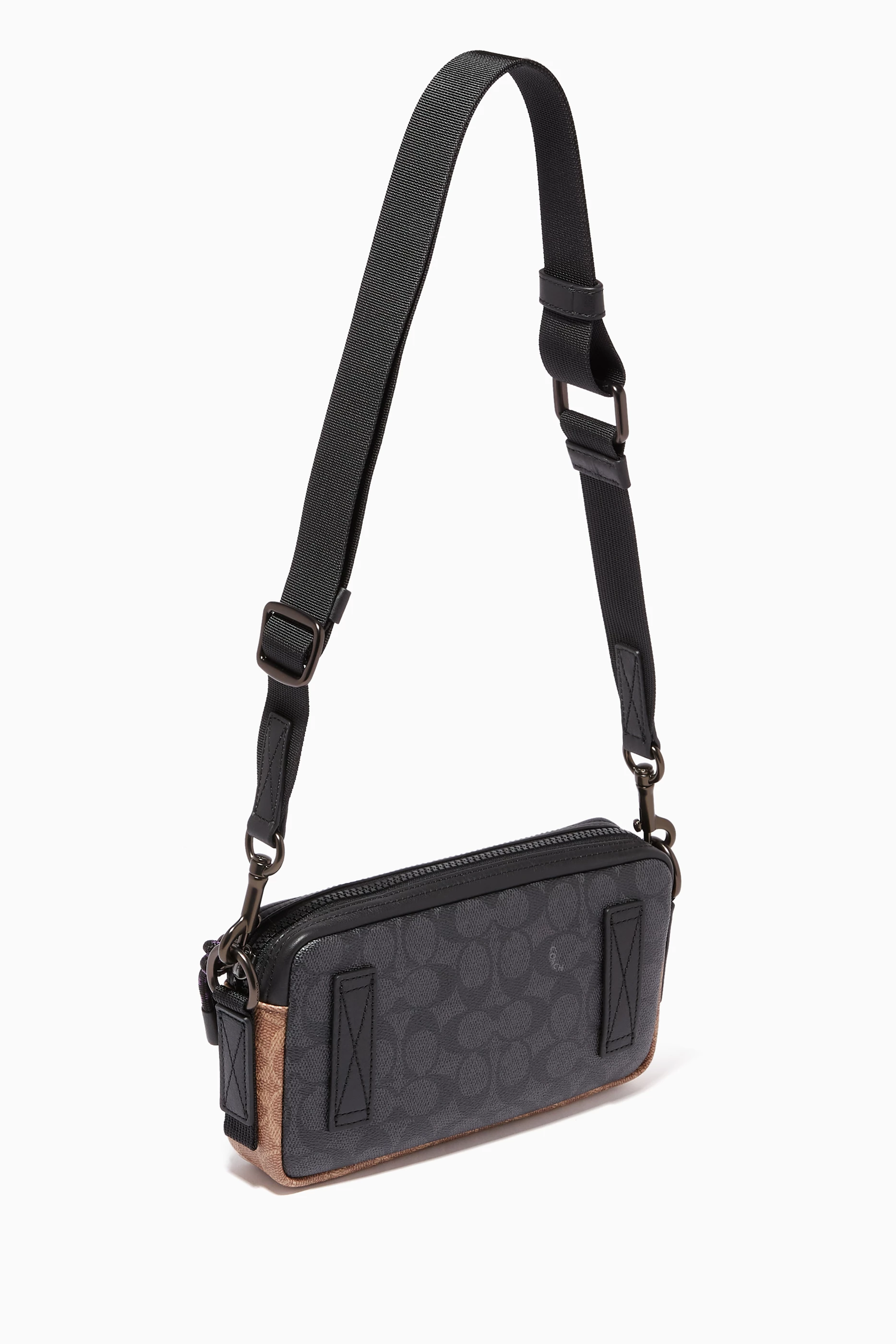 Buy Coach Brown Pacer Slim Pouch in Colourblock Signature Canvas For Men Online Ounass UAE