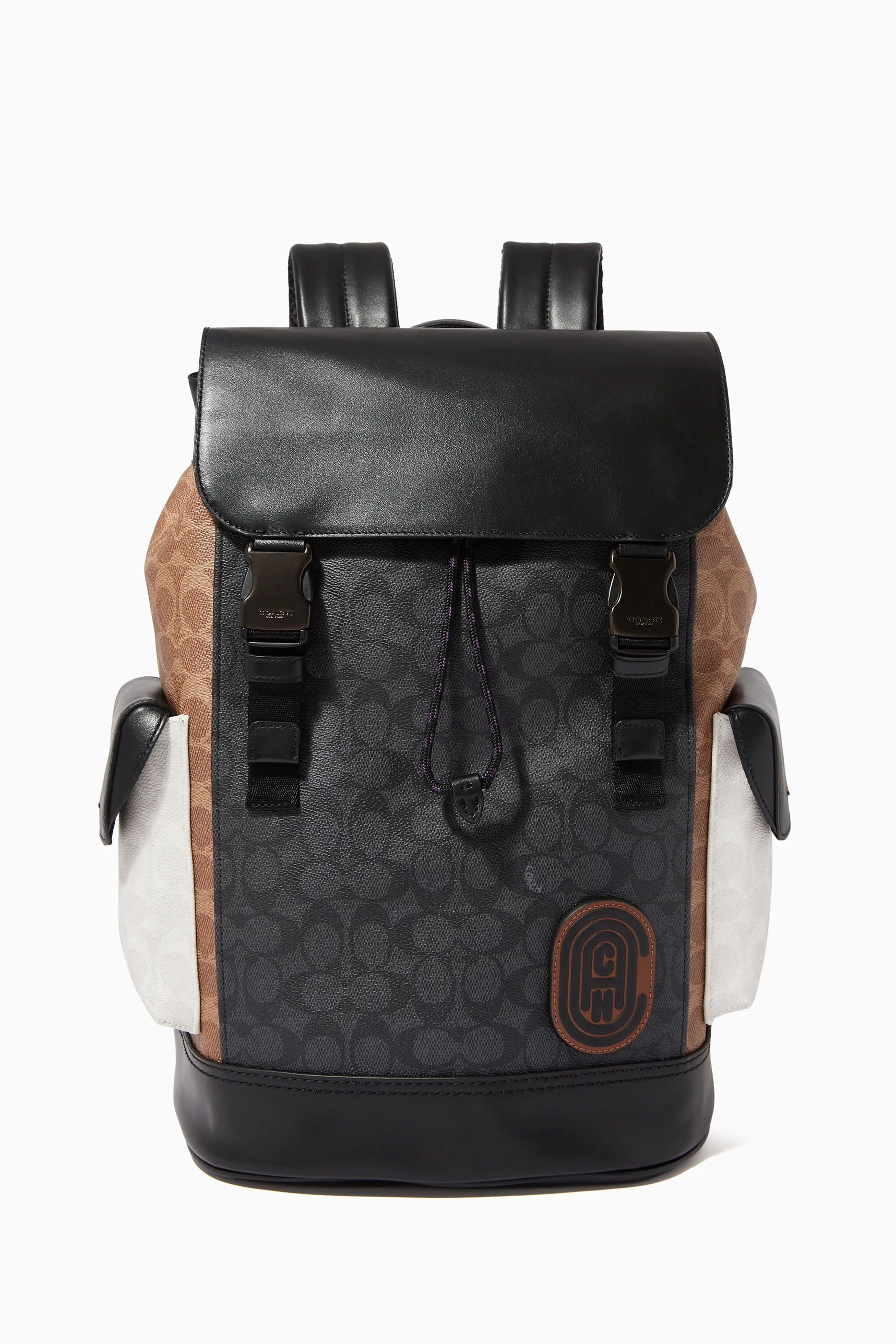 Buy Coach Grey Rivington Backpack in Colourblock Signature Canvas For Men Online Ounass UAE