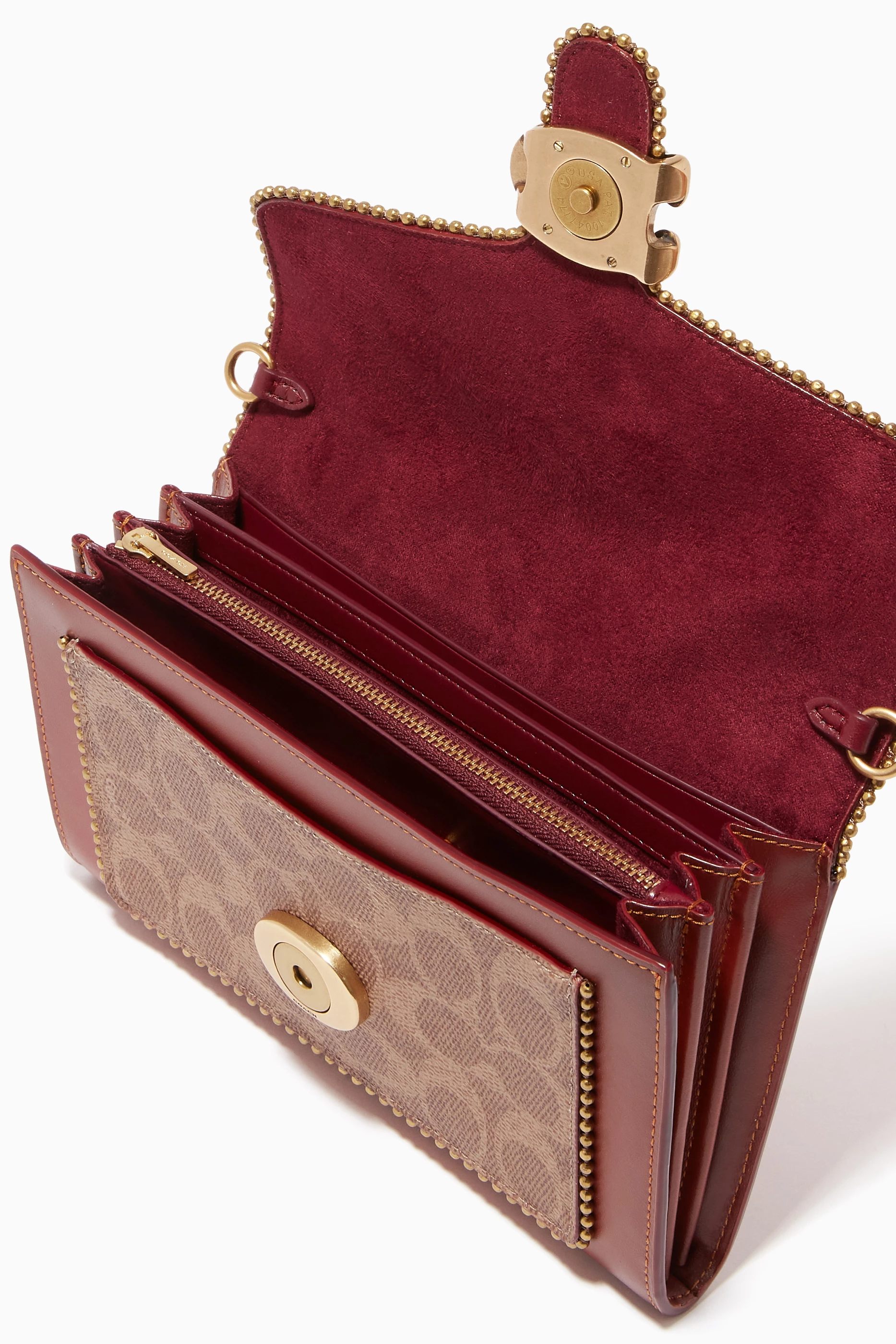 Buy Coach Brown Tabby Chain Clutch with Beadchain in Signature