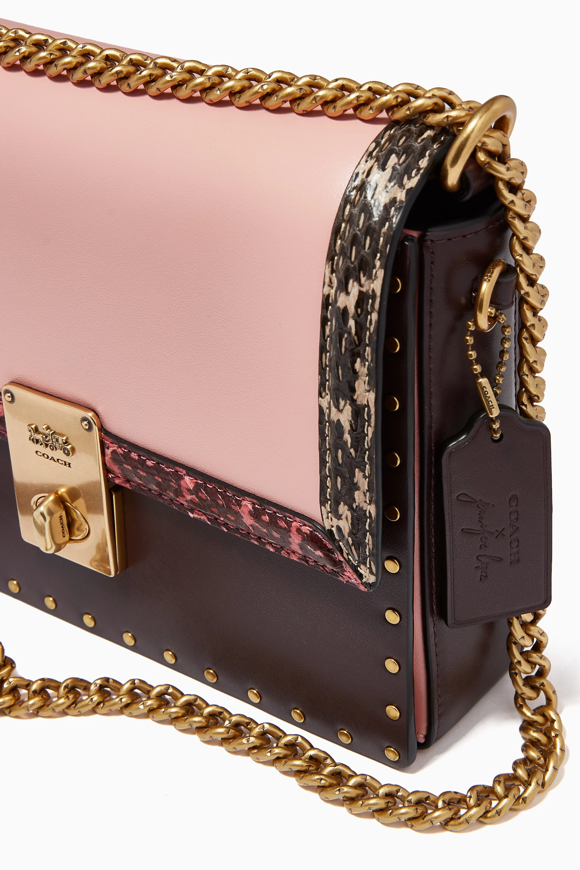 Buy Coach Multicolour x Jennifer Lopez Hutton Shoulder Bag with Snakeskin Detail For Women Online Ounass UAE