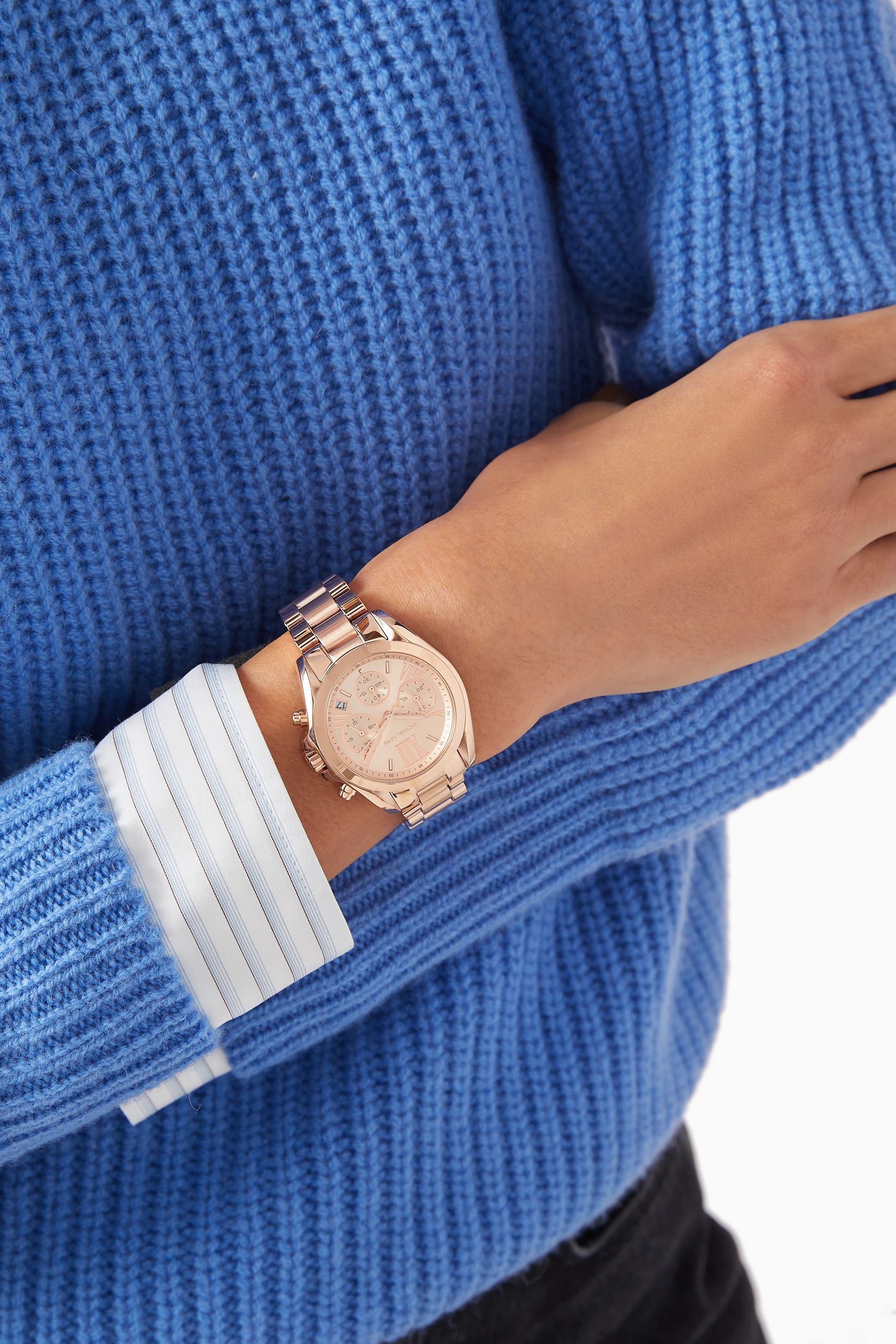 Buy Michael Kors Rose Gold Bradshaw Quartz Chronograph Watch For Women Online Ounass UAE