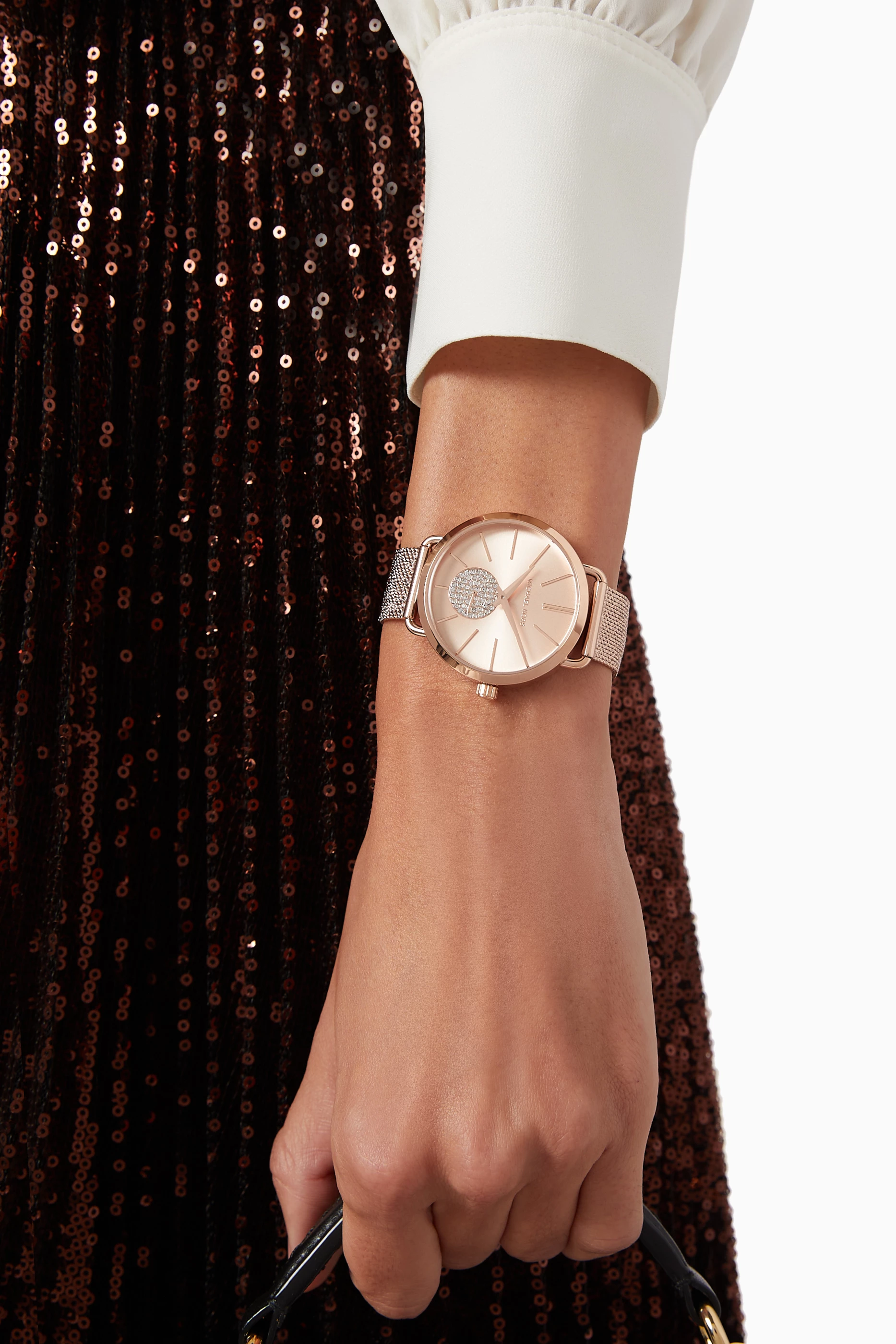 Michael kors portia rose gold watch top